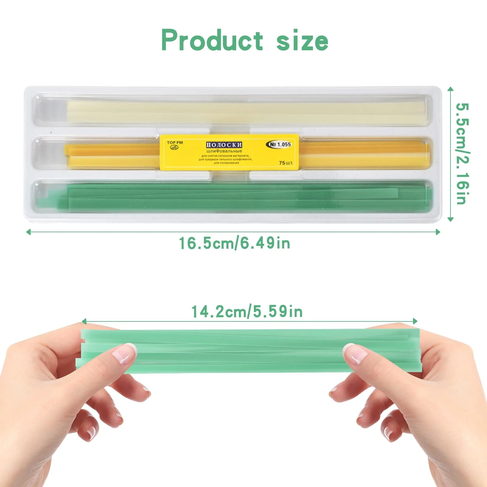Pack of 75 Tooth Sandpaper, 4 mm x 145 mm Wide Dental Polishing Strips, Sanding Finish Polishing Strips, Tooth File, 3 Colours, Wear-Resistant Plastic Sandpaper, NatureAqua Resin Tooth Polishing - Image 2