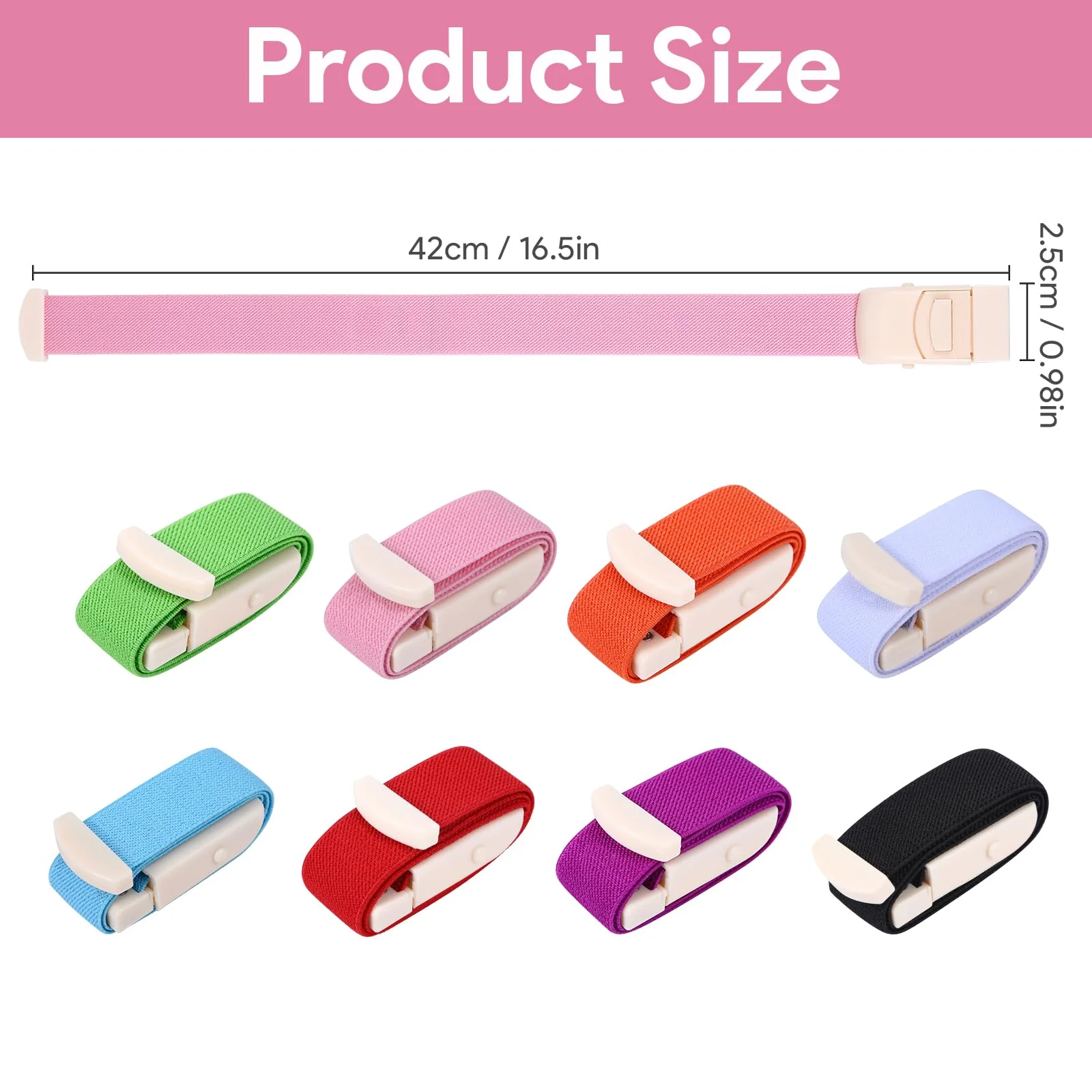 Pack of 8 Storage Tubes, Blood Collection Set, Vein Stowage Tube with Buckle, Tourniquet Holster, Blood Collection Set for Practising for Doctors, Sanitary Camping, Outdoor (8 Colours) - Image 2