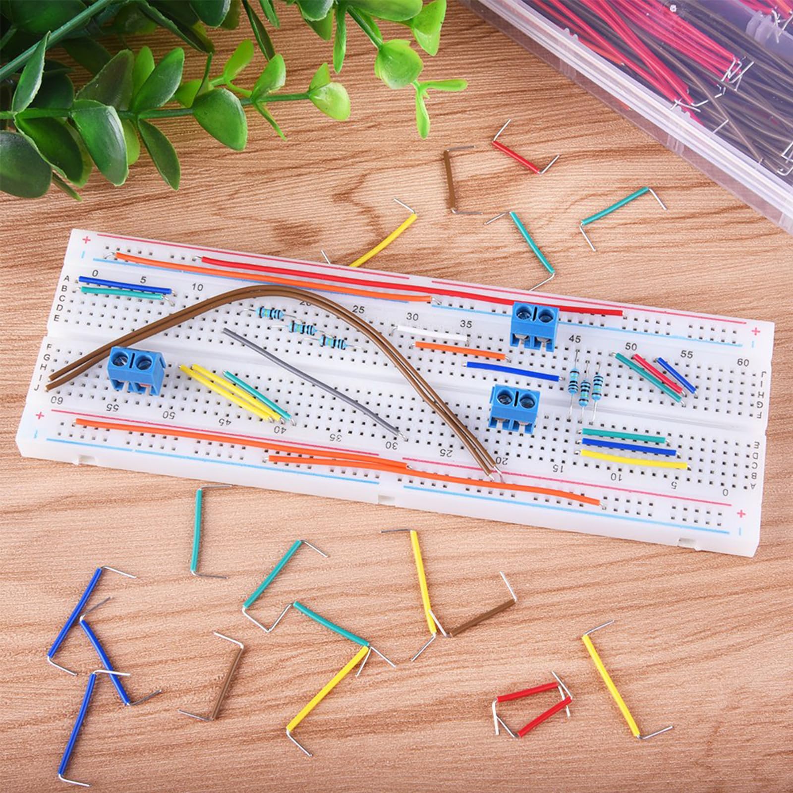 Pack of 840 Breadboard Jumper Wire, 14 Lengths Flexible Jumper Wires Breadboard, Electronic U-Shape Breadboard Jumper 2-125 mm, Multicoloured Jumper Cable Wires with Plastic Box for Circuit Soldering - Image 6