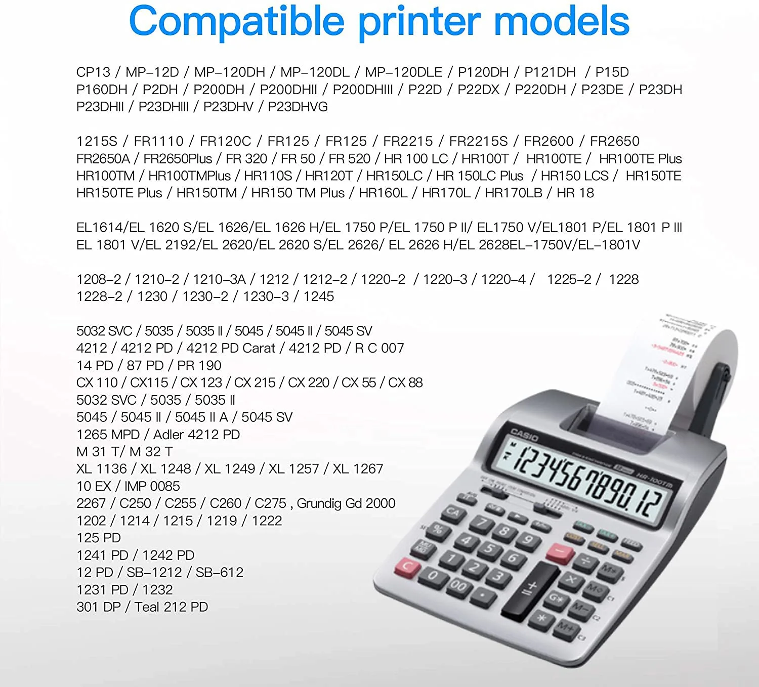 Package of Two Casio HR-100TM and HR-150TM Calculator Ink Roller, Black and Red, Compatible - Image 3