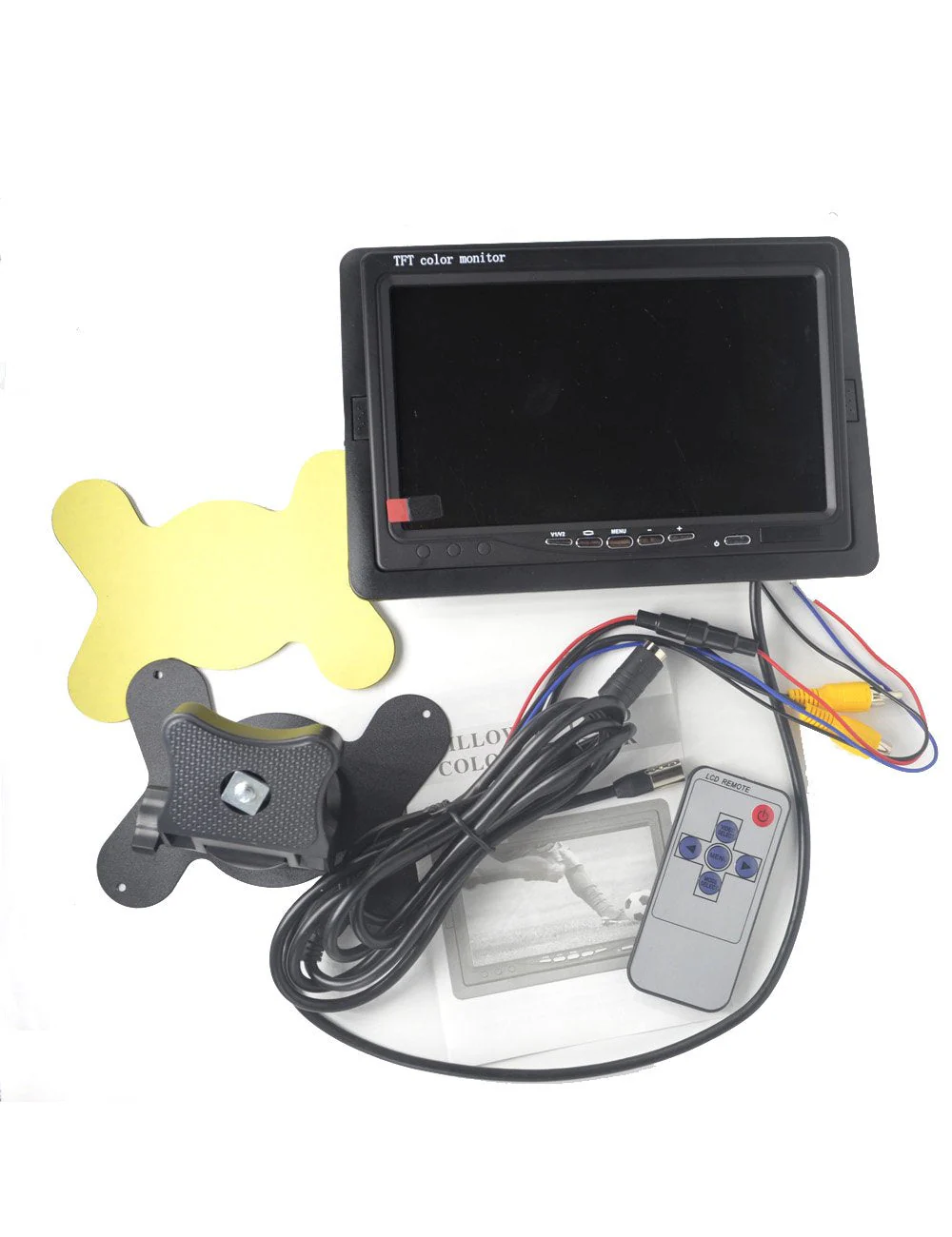 Padarsey 7 Inches TFT Color LCD Car Rear View Camera Monitor Support Rotating The Screen and 2 AV Inputs (7 Inch LCD Monitor) - Image 2