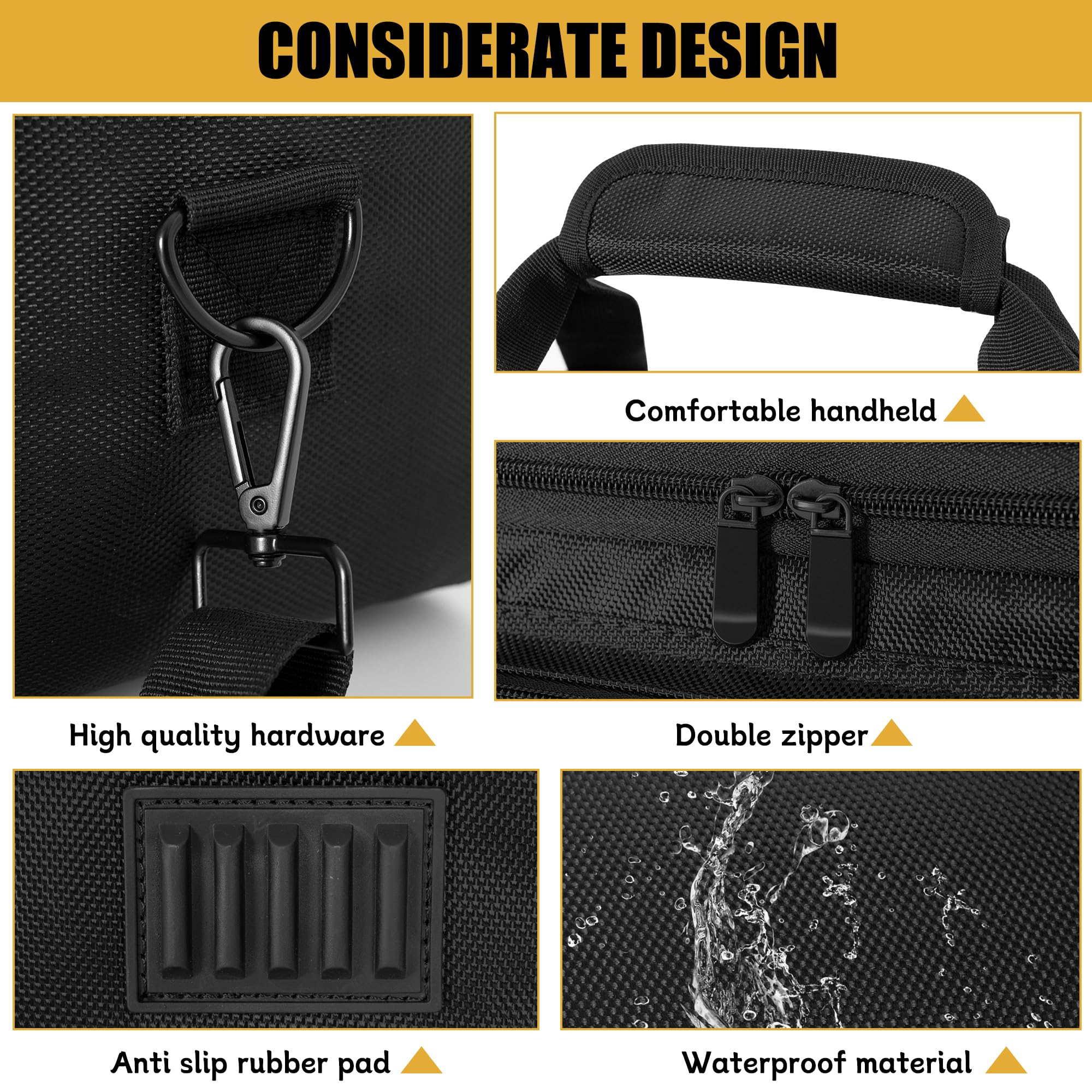 Padded Mixer Carry Bag Fits Behringer X-AIR Series Mixers（ XR12，XR16，XR18）, L 14.6" x W 7.5" x H 6.7" Black - Image 4