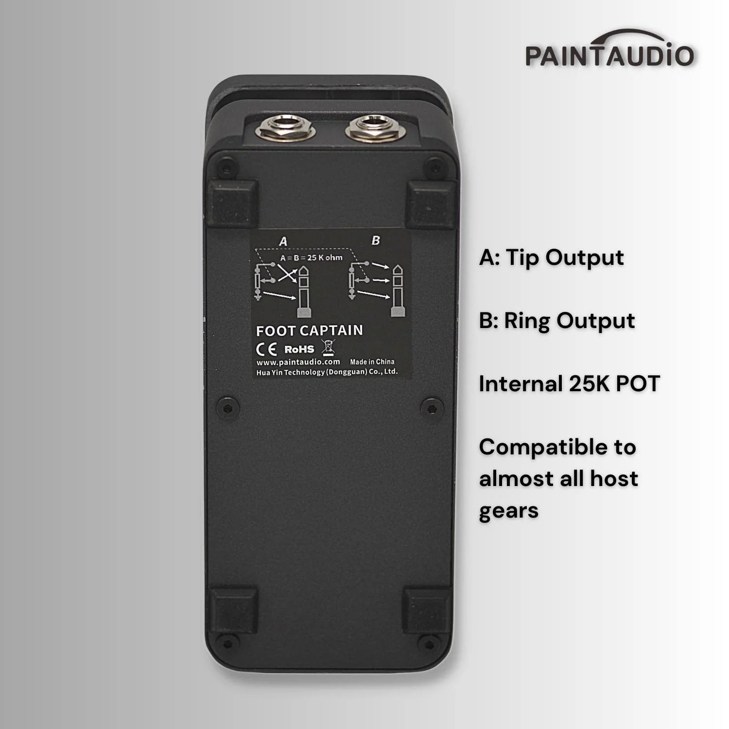Paint Audio Foot Captain Dual Outputs Expression Pedal Multi-effects Compatible for Tip/Ring Connection (Foot Captain) - Image 2