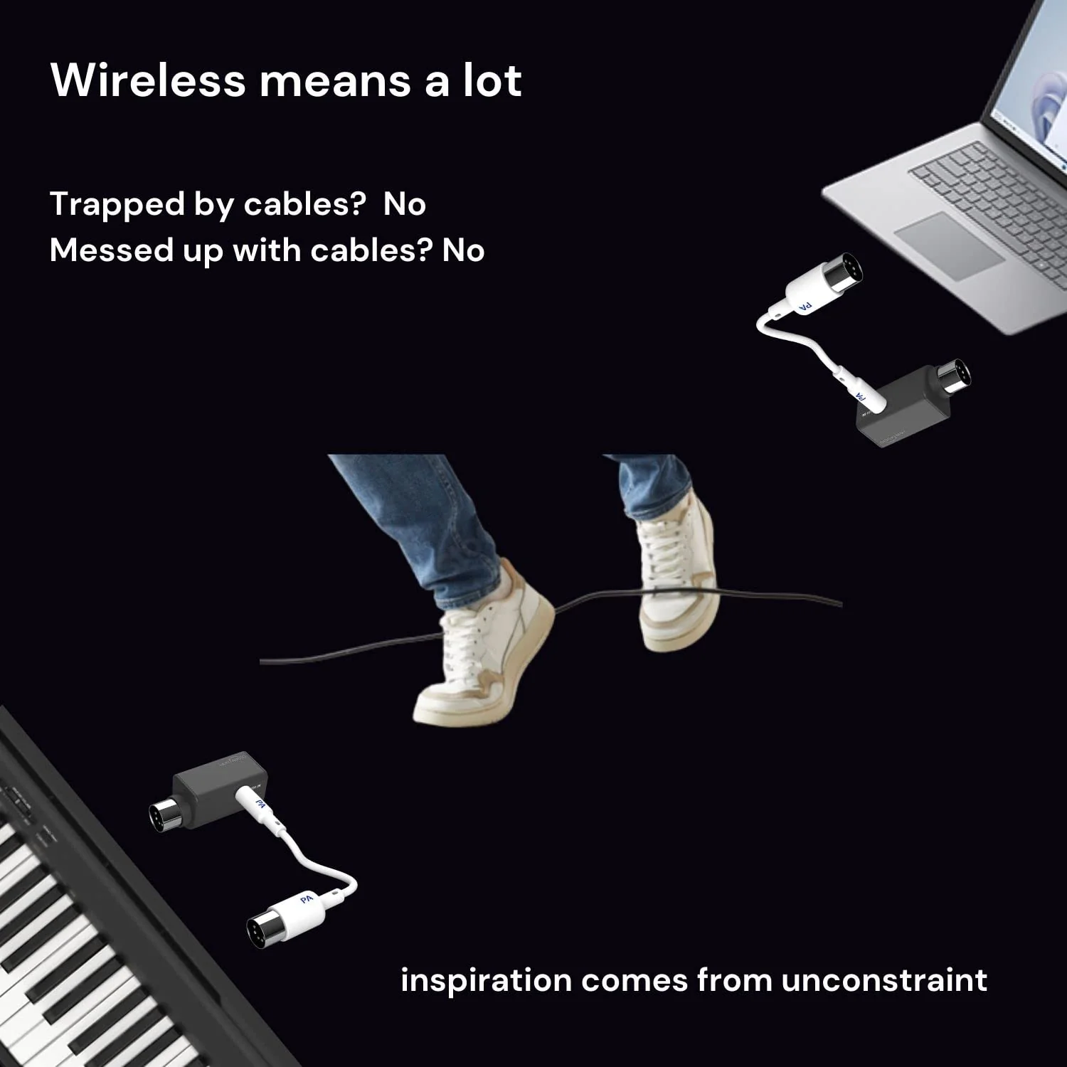 Paint Audio Wireless MIDI Adapter, MIDI Mate Ultra Low Latency Adapter for Synthesizer Digital Wind Guitar Pedal Digital Piano Keyboard to MIDI Devices, Mac OS/iOS Devices - Image 7