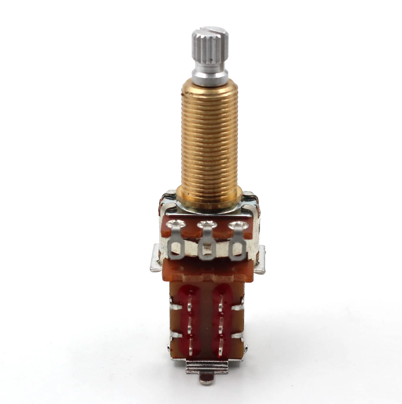 Pair (2X) Bourns 500K Push/Pull Audio Taper LONG (3/4" bushing) Split Shaft Potentiometer - Image 3