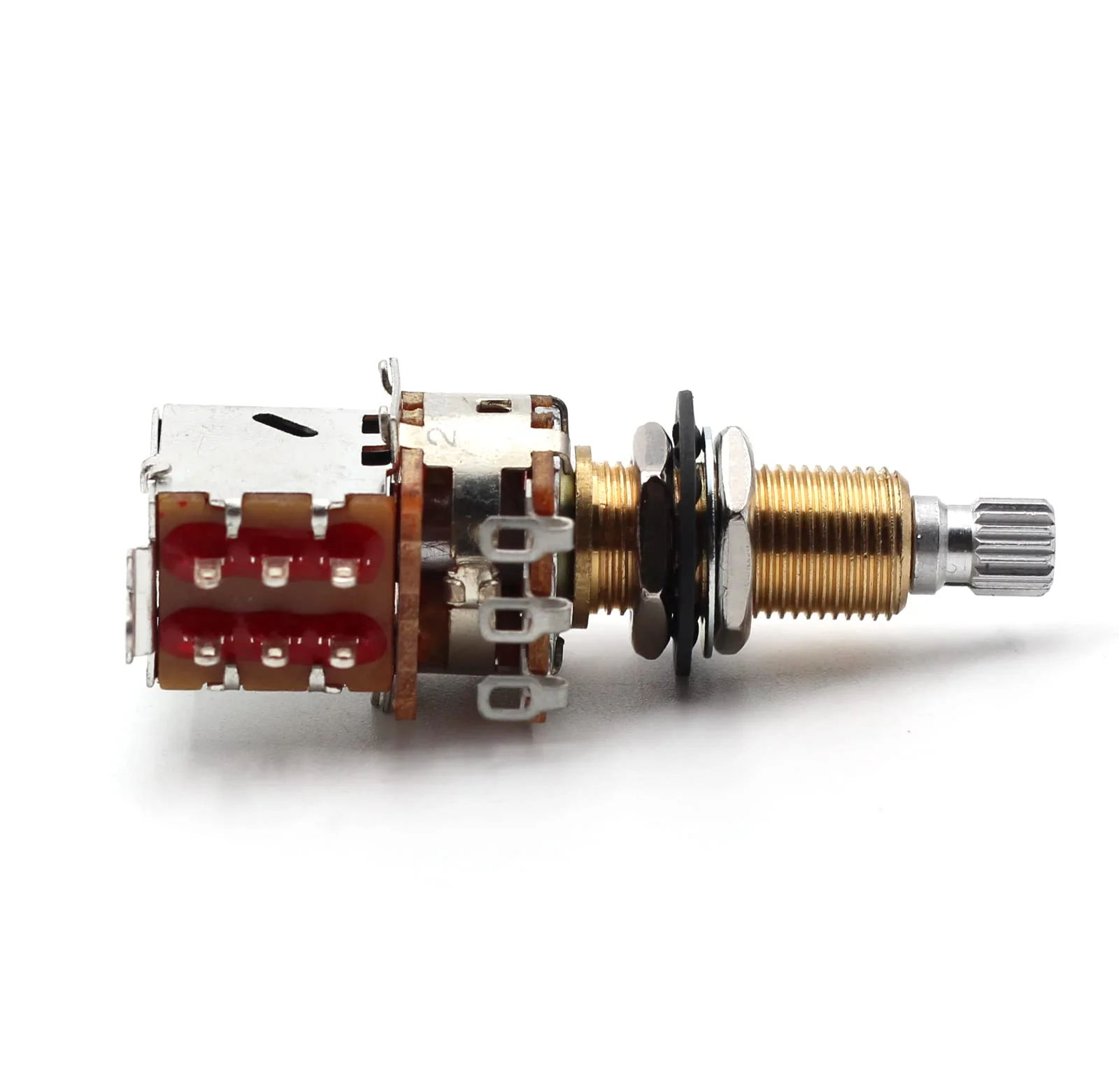 Pair (2X) Bourns 500K Push/Pull Audio Taper LONG (3/4" bushing) Split Shaft Potentiometer - Image 5