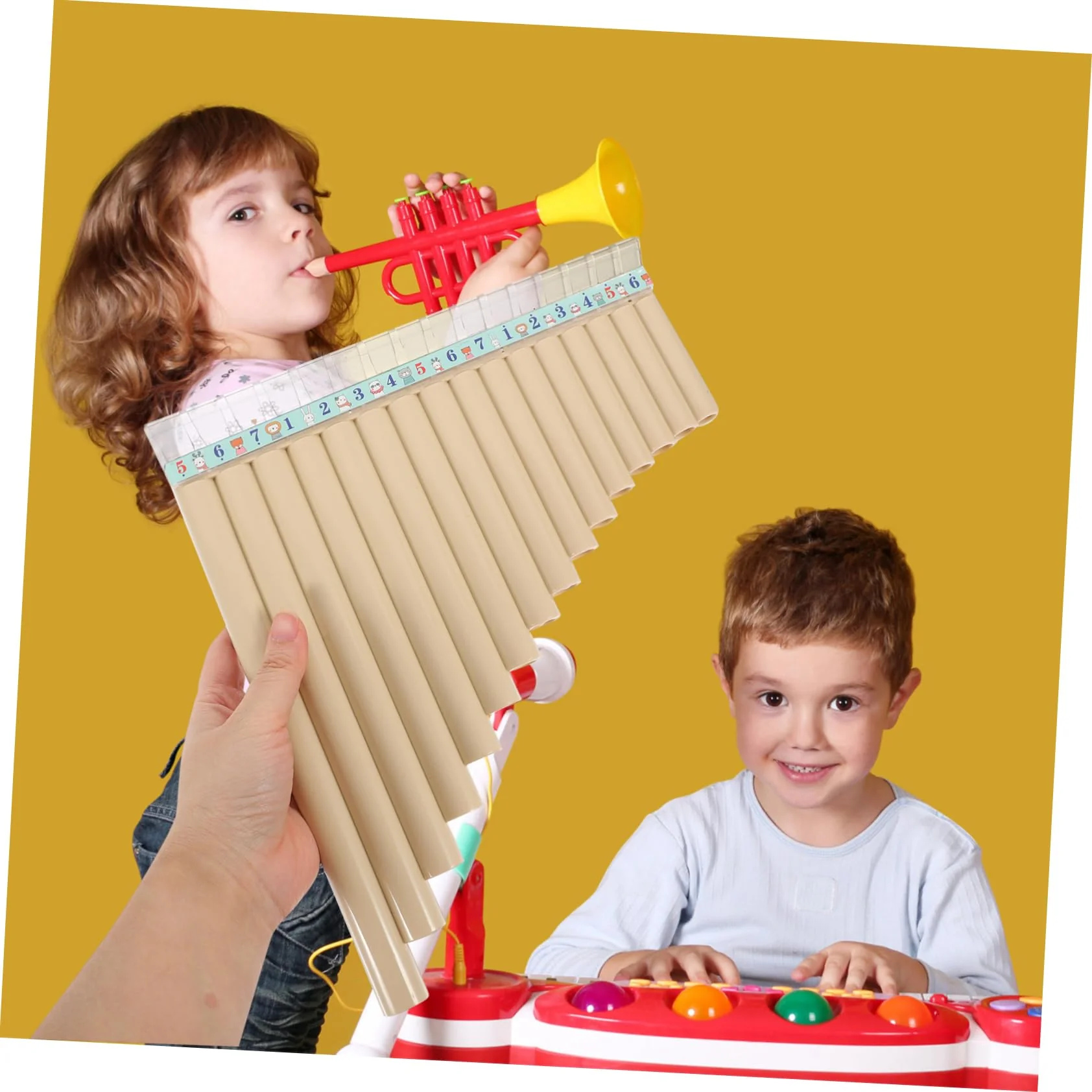 Pan Flute 16 Wooden Flute Chinese Flute Keyboard Instrument Bamboo Pan Flute Musical Instrument Pan Music Multifunction Panpipes C Key Pan Row Flute - Image 3
