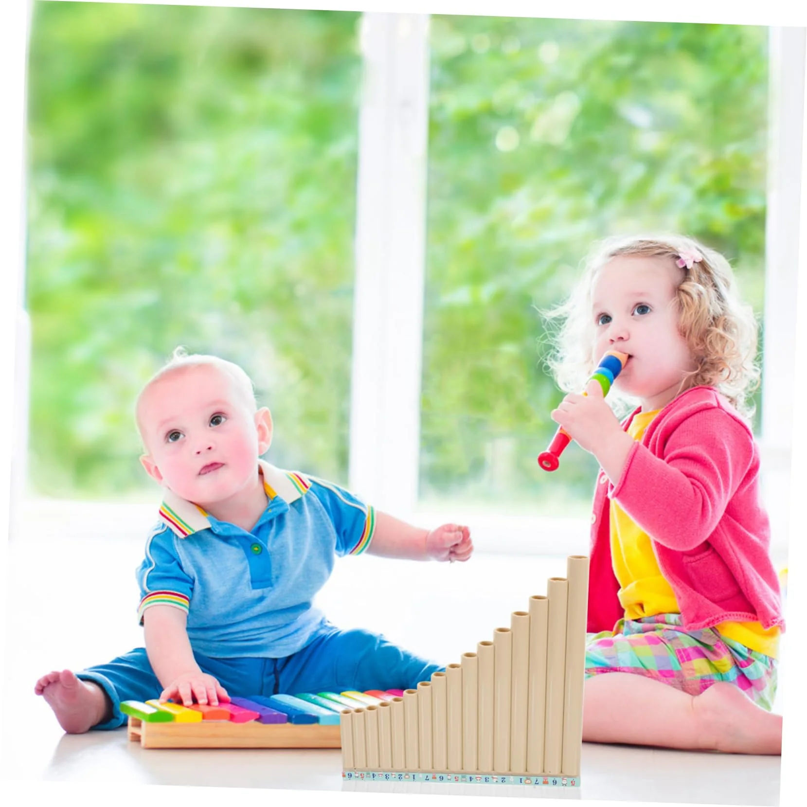 Pan Flute 16 Wooden Flute Chinese Flute Keyboard Instrument Bamboo Pan Flute Musical Instrument Pan Music Multifunction Panpipes C Key Pan Row Flute - Image 5