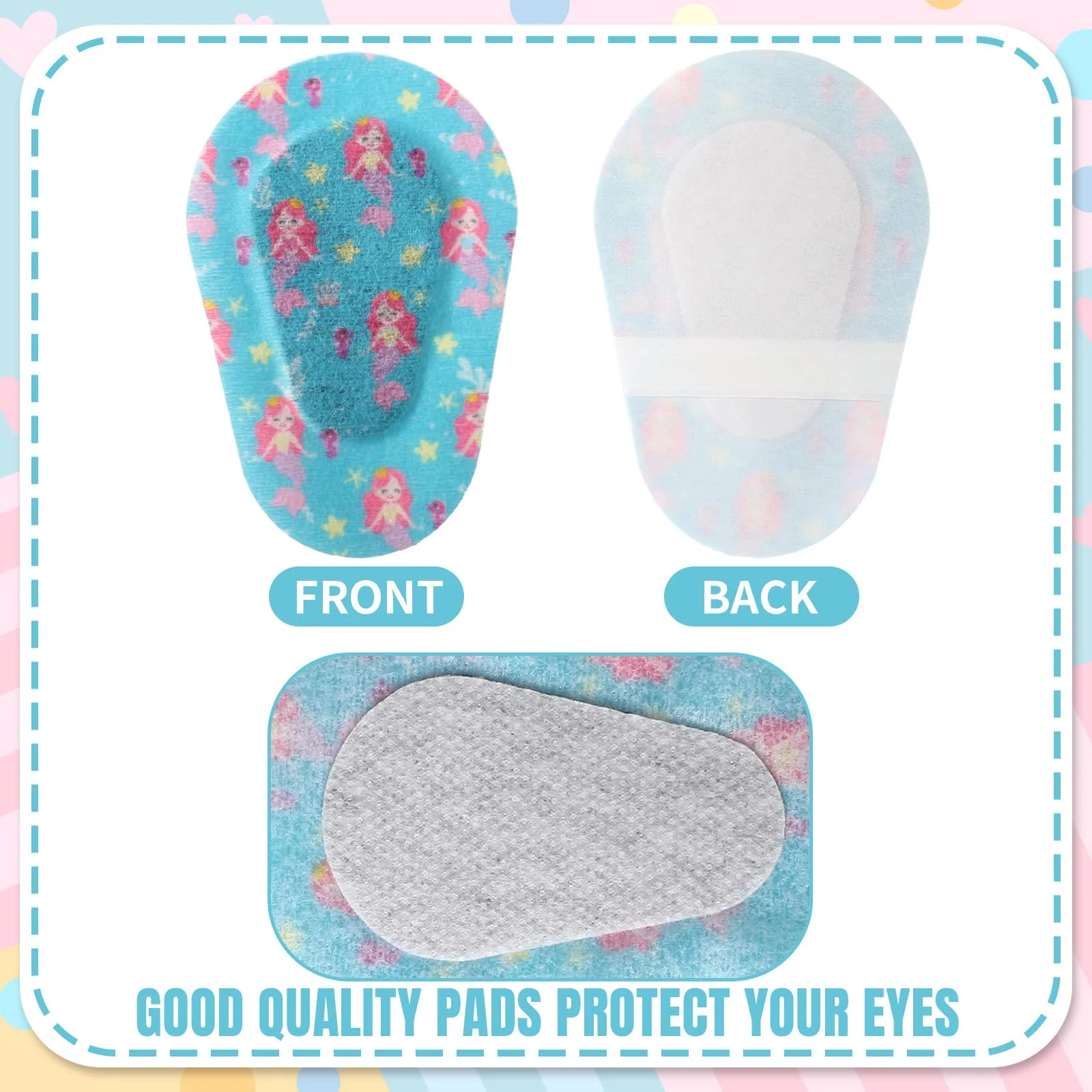 Panelee Adhesive Eye Patches for Kids Girls Designs Cotton Adhesive Bandages for Girls Toddler, 6 Styles(90 Pcs) 90 - Image 3