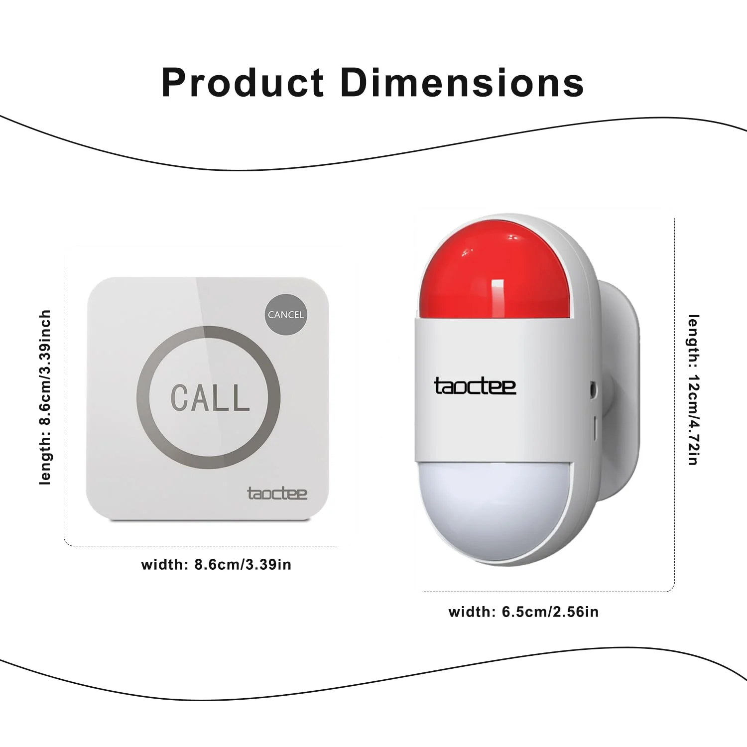 Panic Button Alarm for House Remote Control Strobe Siren Alarm System Sound & Light Emergency Panic Button for Security,Elderly,Office (Battery Operated&USB Charging) 1 Siren+2 Buttons - Image 5