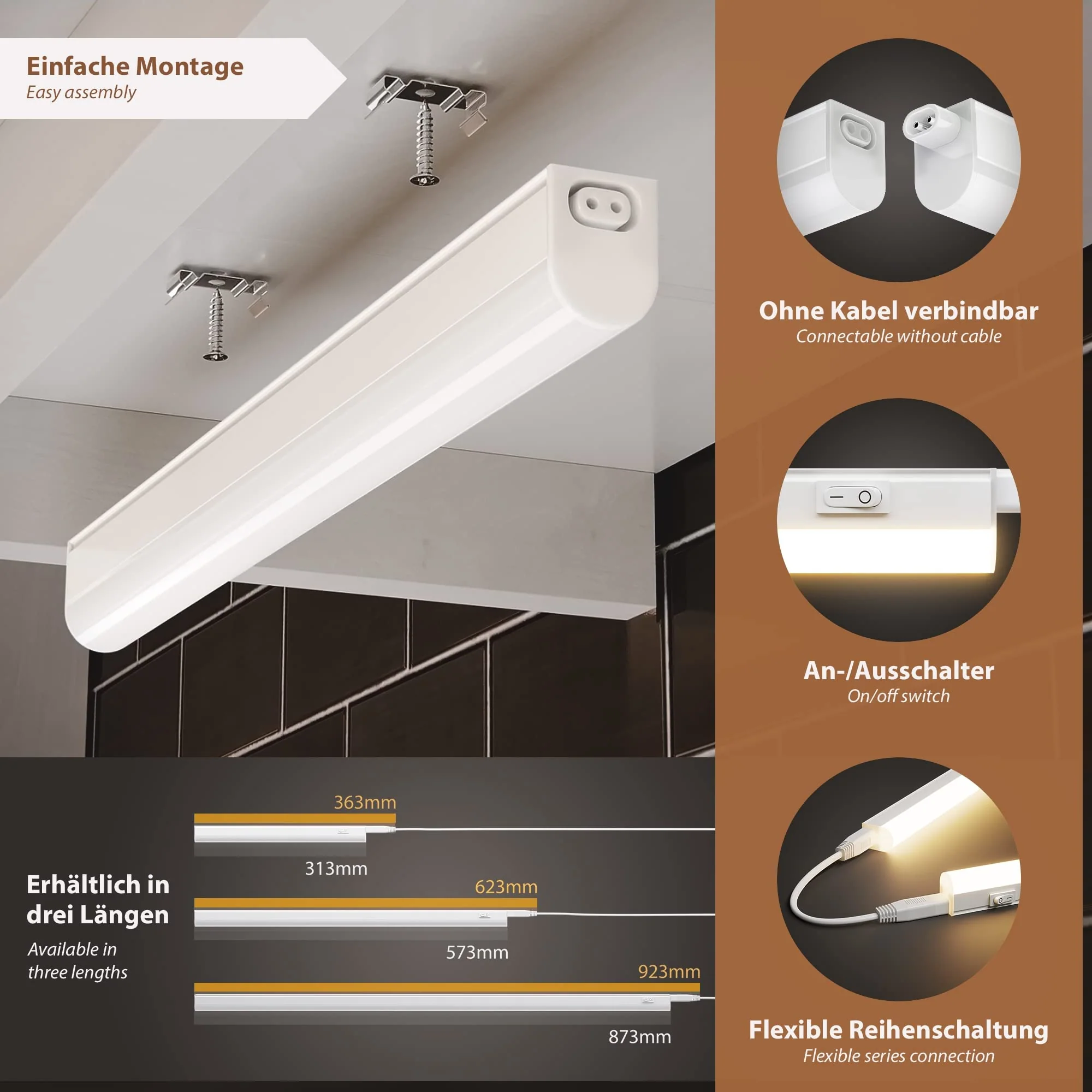 Parlat Rigel LED Under-Unit Light 31.3 cm, 380 lumens White / Warm White, Choose From Set. - Image 2