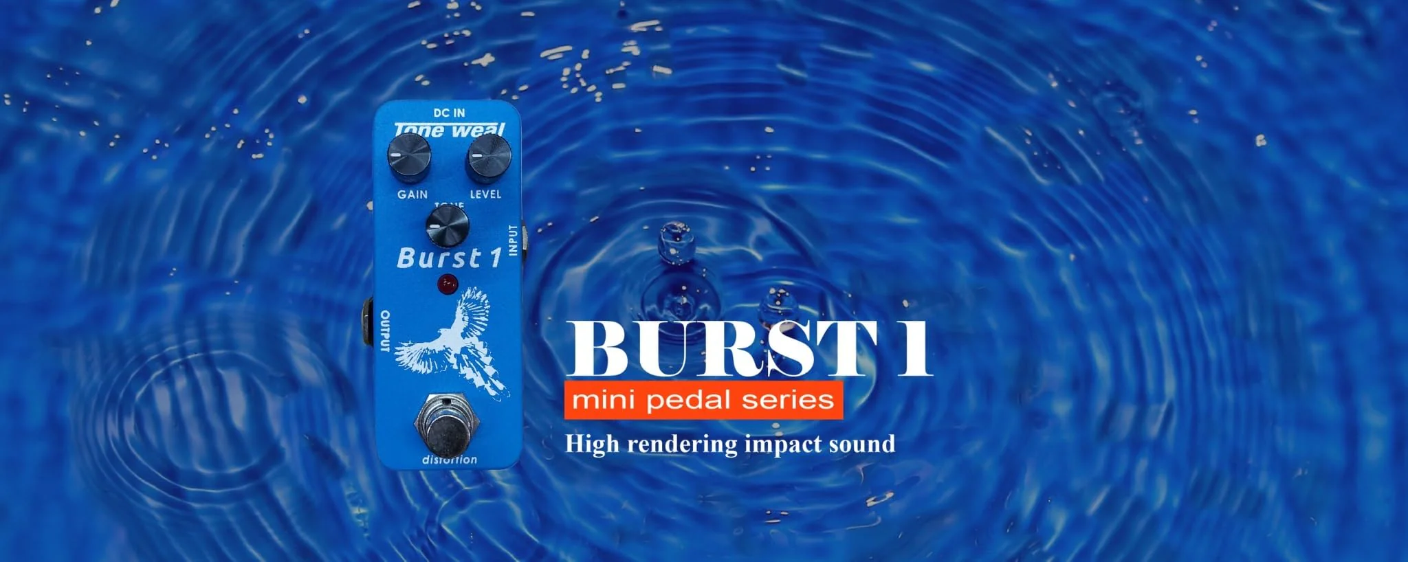 Part of the MINI pedal series Burst1 Distortion MINI Pedal, Vintage and pro-quality, High-Impact Metal Tones, High rendering impact, Perfect for Hobby Metal Players, Designed/Made in Taiwan - Image 3