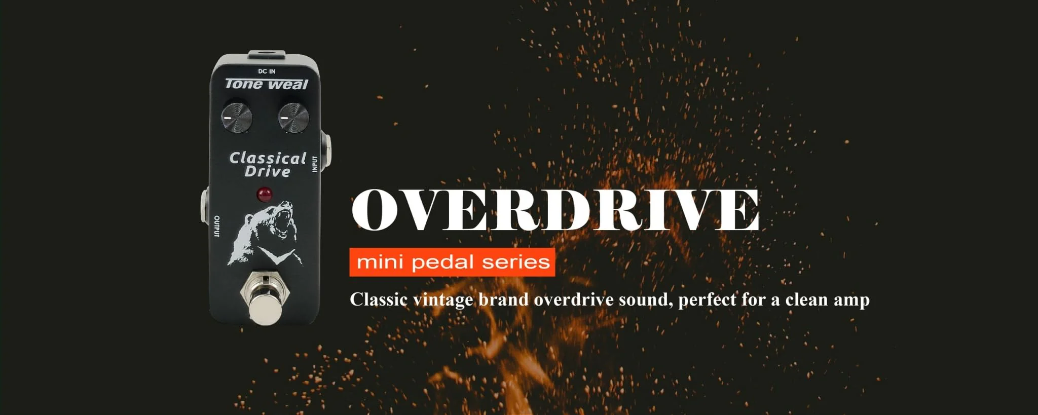 Part of the MINI pedal series Classical Drive MINI Pedal - Vintage Overdrive, True Bypass, Analog Circuitry, Drive & Level Controls, Compact Design. Designed/Made in Taiwan - Image 3