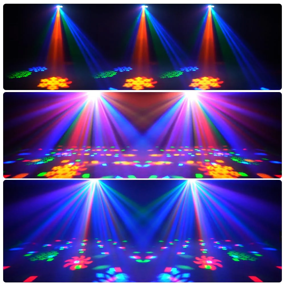Party DJ Disco Light 3in1 projector Stage lighting remote control multi-mode voice control strobe effect projection light Family Party Bar Club KTV Karaoke Holiday Birthday Bash Party atmosphere light Black - Image 2