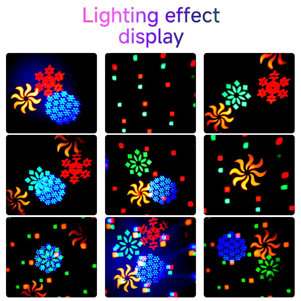 Party DJ Disco Light 3in1 projector Stage lighting remote control multi-mode voice control strobe effect projection light Family Party Bar Club KTV Karaoke Holiday Birthday Bash Party atmosphere light Black - Image 4