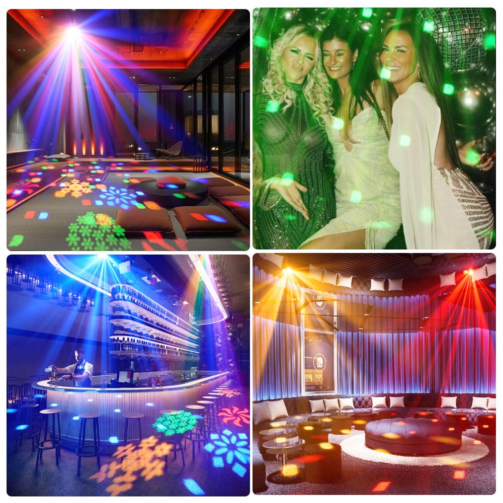 Party DJ Disco Light 3in1 projector Stage lighting remote control multi-mode voice control strobe effect projection light Family Party Bar Club KTV Karaoke Holiday Birthday Bash Party atmosphere light Black - Image 6