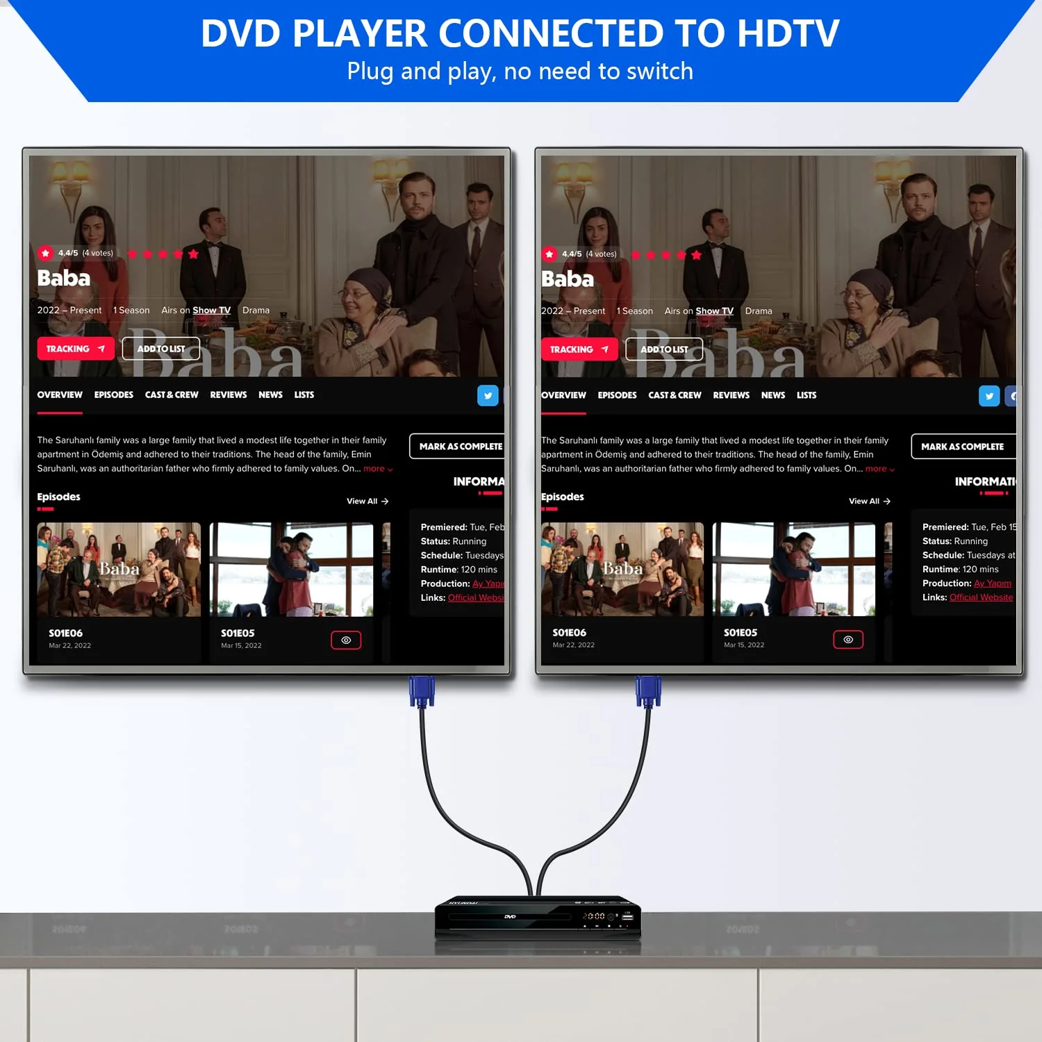 PASOW VGA Splitter Cable Dual Monitor Y Adapter Video Cord 1 Male to 2 Male Screen Duplication Support 1080P Full HD for projectors, HDTVs, Monitors (6ft) 6ft - Image 6
