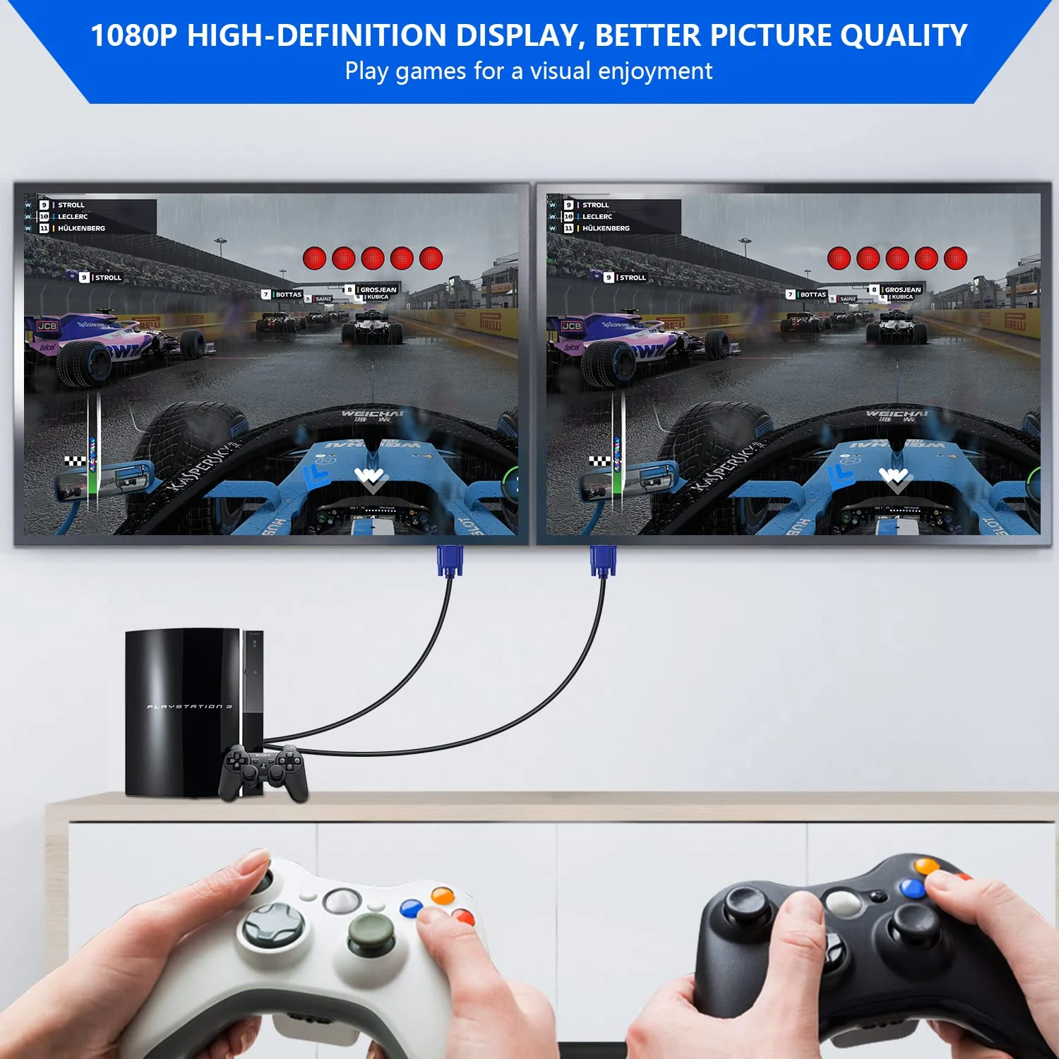 PASOW VGA Splitter Cable Dual Monitor Y Adapter Video Cord 1 Male to 2 Male Screen Duplication Support 1080P Full HD for projectors, HDTVs, Monitors (6ft) 6ft - Image 7