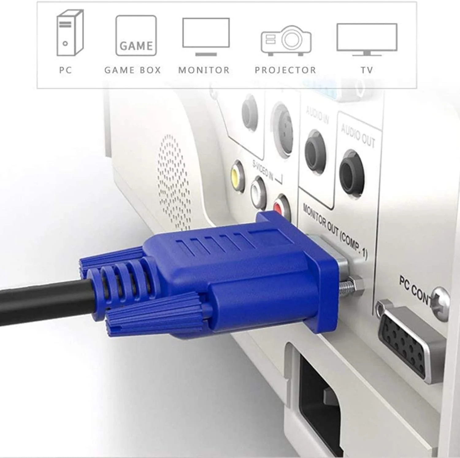 PASOW VGA to VGA Monitor Cable HD15 Male to Male for TV Computer Projector (50 Feet) 50 Feet - Image 3