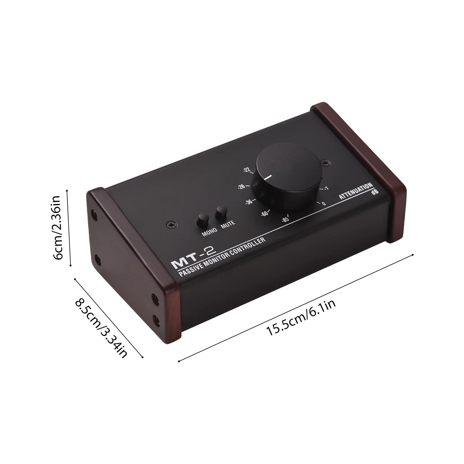 Passive Monitor Controller with XLR 3.5mm Inputs Outputs Supports Attenuation Control Mute Function - Image 2