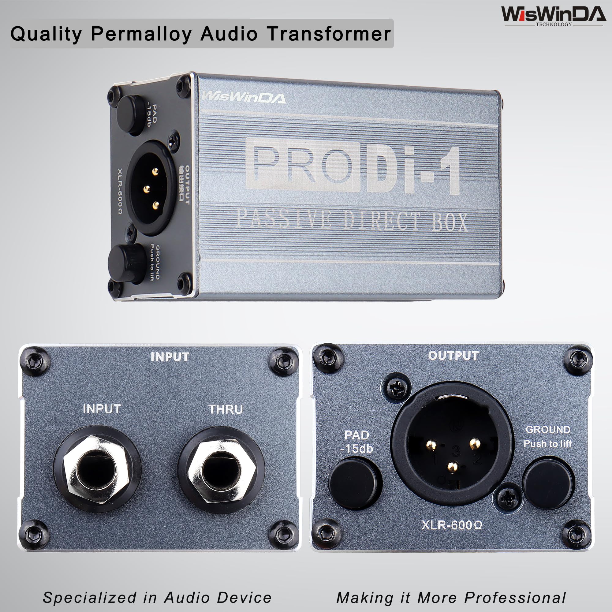 Passive Stereo Direct Box Single Channel Pro XLR Input 1/4” Output Low Distortion Free Phase Distortion for Musical Instruments (Single Channel Pro Passive Direct Box) Single Channel Pro Passive Direct Box - Image 4