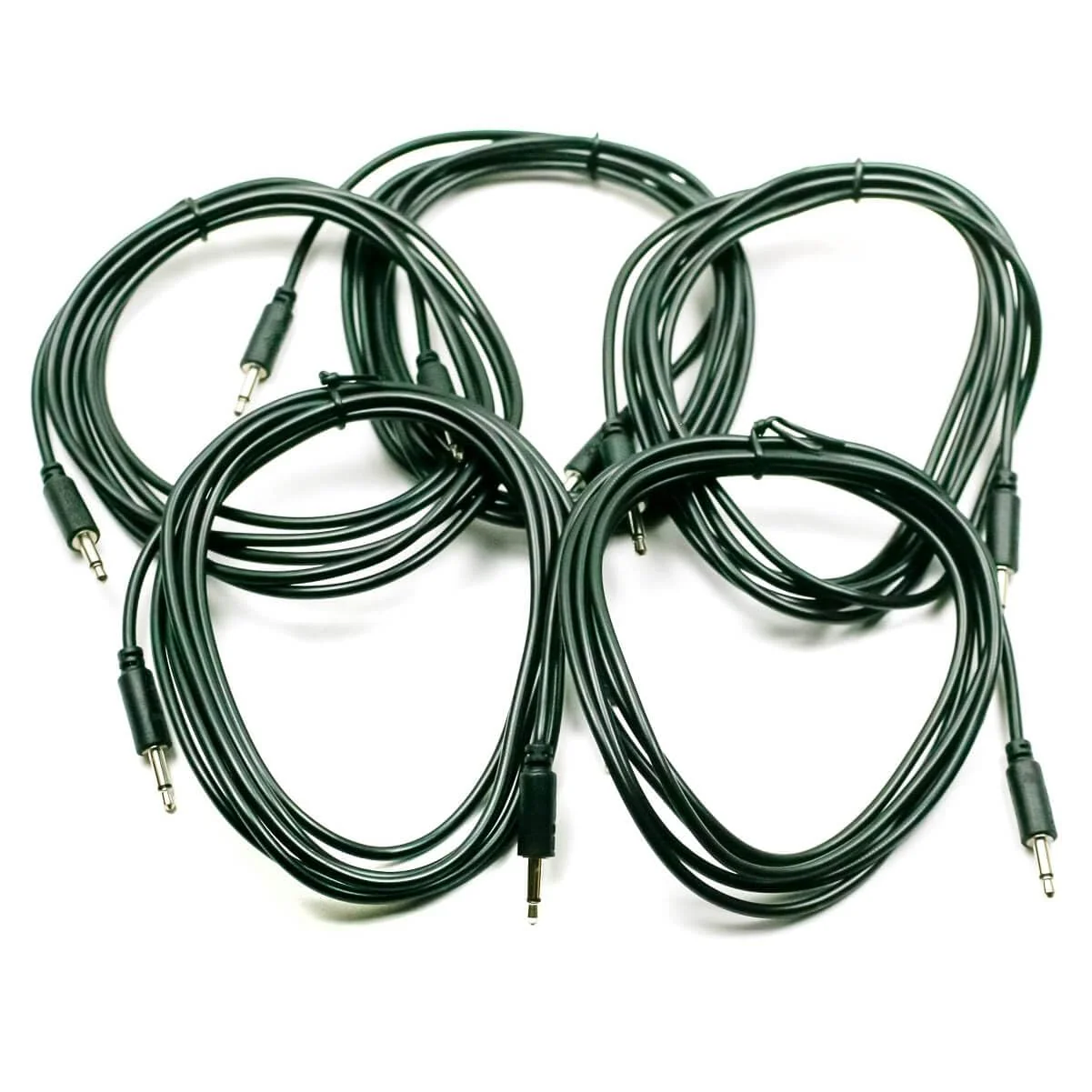 Patch Cables, 5 Pack 3.5mm 1/8 inch Mono Cables Eurorack Modular (72 inch, Black) - Image 3