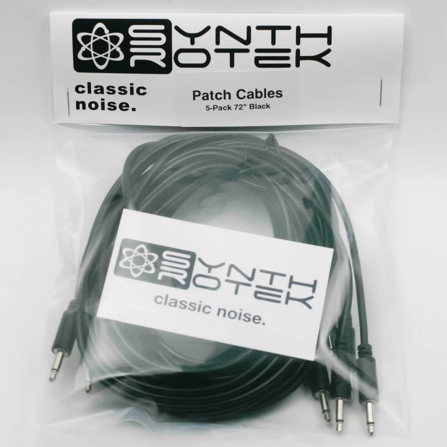 Patch Cables, 5 Pack 3.5mm 1/8 inch Mono Cables Eurorack Modular (72 inch, Black) - Image 5
