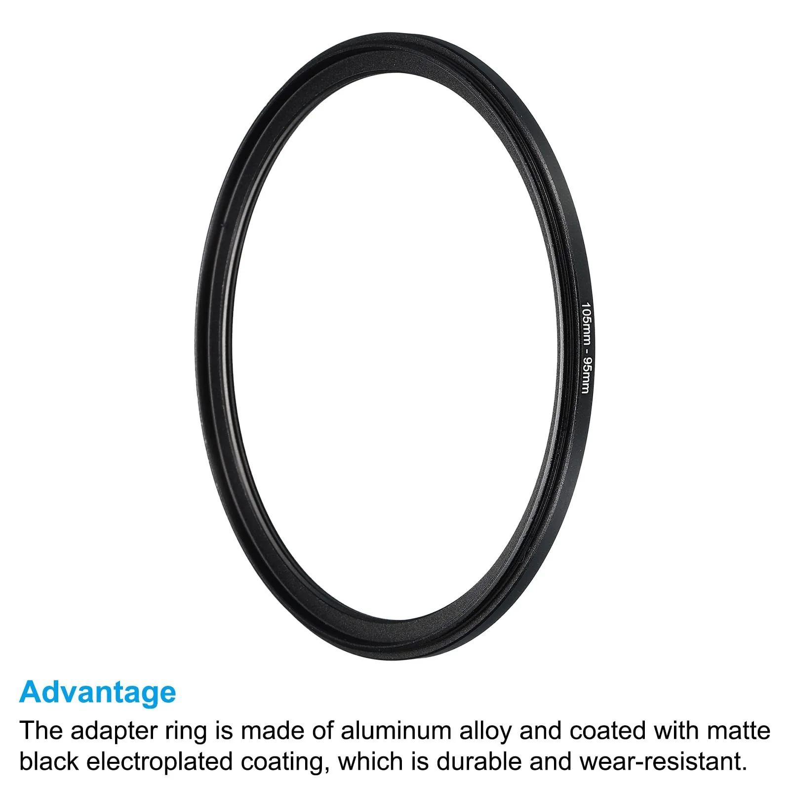 PATIKIL 105mm-95mm Metal Step Down Ring, Camera Lens Filter Adapter Ring Aluminum Filter Adapter Ring for Camera Lenses Hood, Black - Image 4
