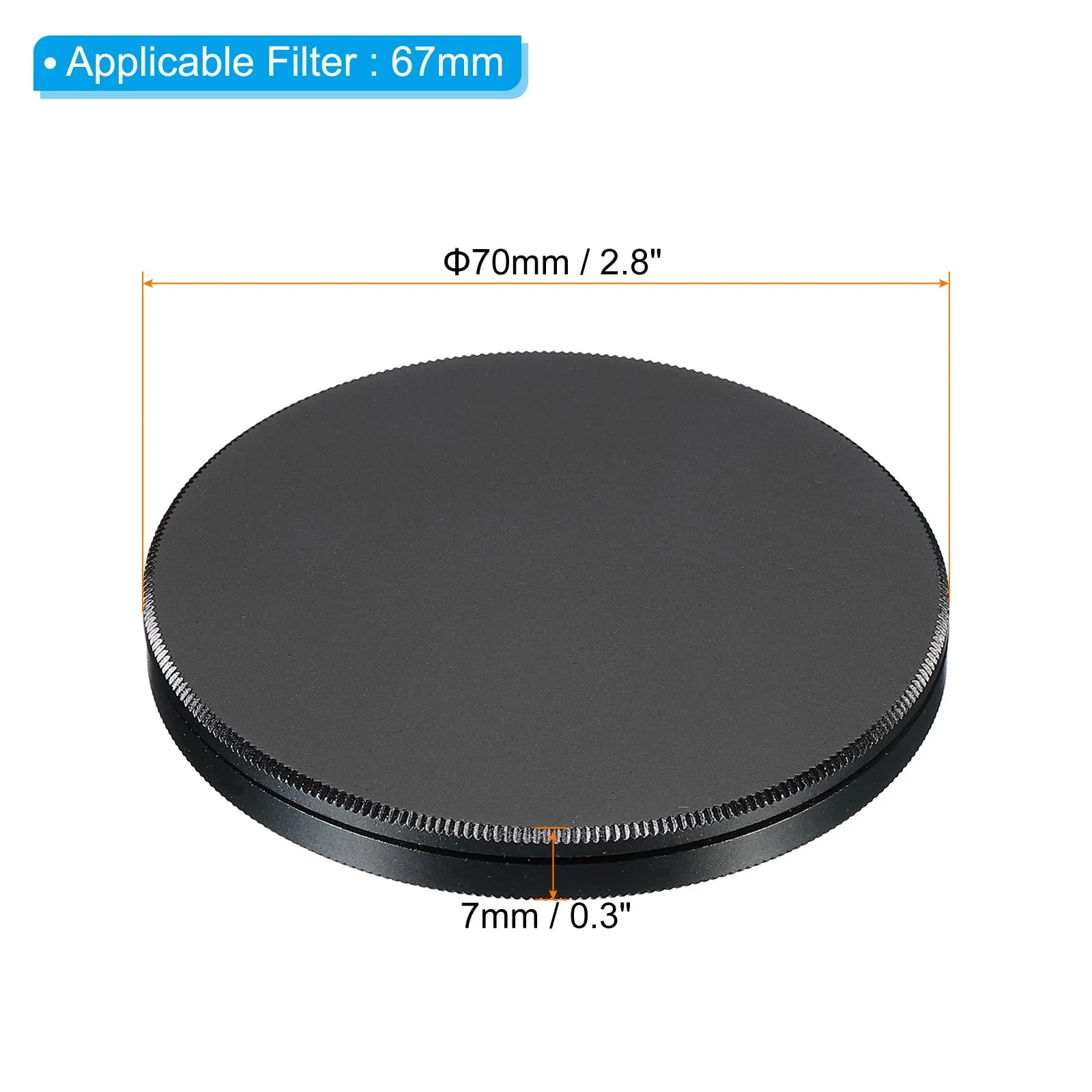 PATIKIL 67mm Lens Cap, Camera Lens Cap Cover Universal Lens Filter Stack Cap Front Metal Protective Case Cover with Cleaning Cloth for Photography Camera Filter - Image 2