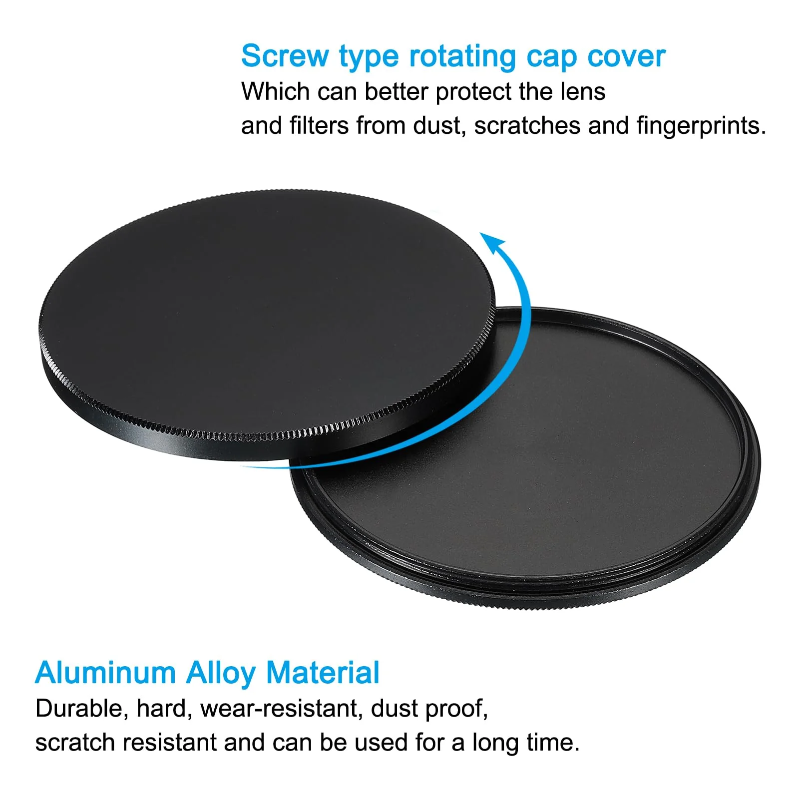 PATIKIL 67mm Lens Cap, Camera Lens Cap Cover Universal Lens Filter Stack Cap Front Metal Protective Case Cover with Cleaning Cloth for Photography Camera Filter - Image 4