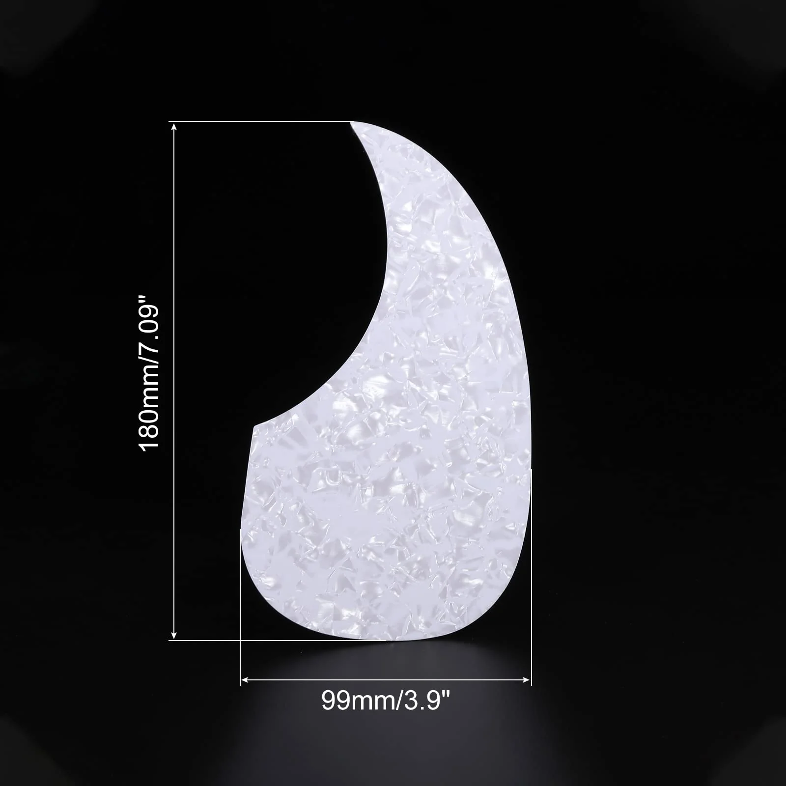 PATIKIL Acoustic Guitar Pickguard Fit 41 Inch Self Adhesive Right Handed Acoustic-Electric Guitar Parts Water Drop Shape White Grey - Image 2