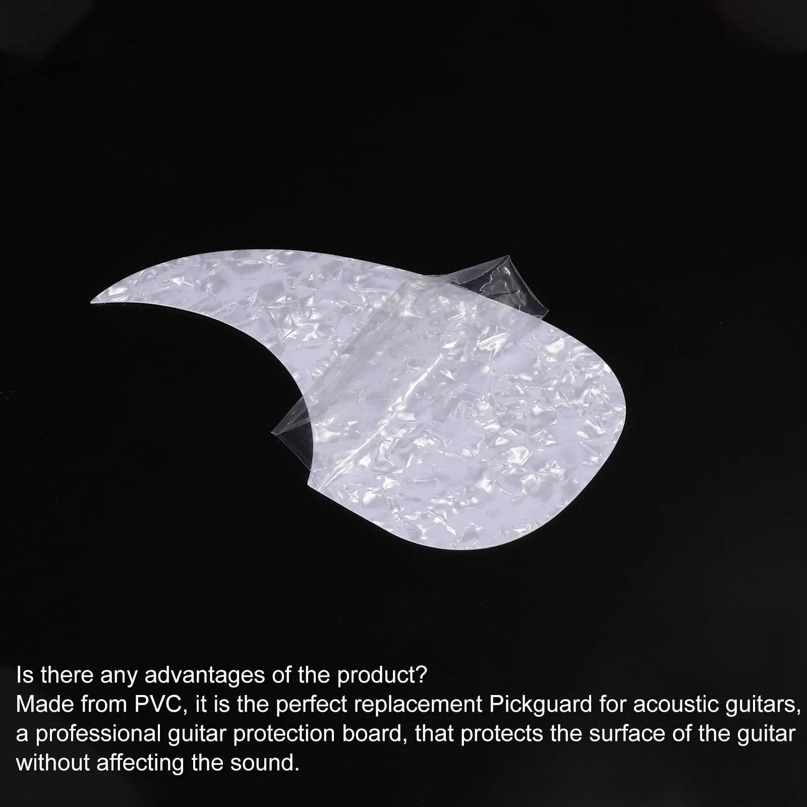 PATIKIL Acoustic Guitar Pickguard Fit 41 Inch Self Adhesive Right Handed Acoustic-Electric Guitar Parts Water Drop Shape White Grey - Image 4