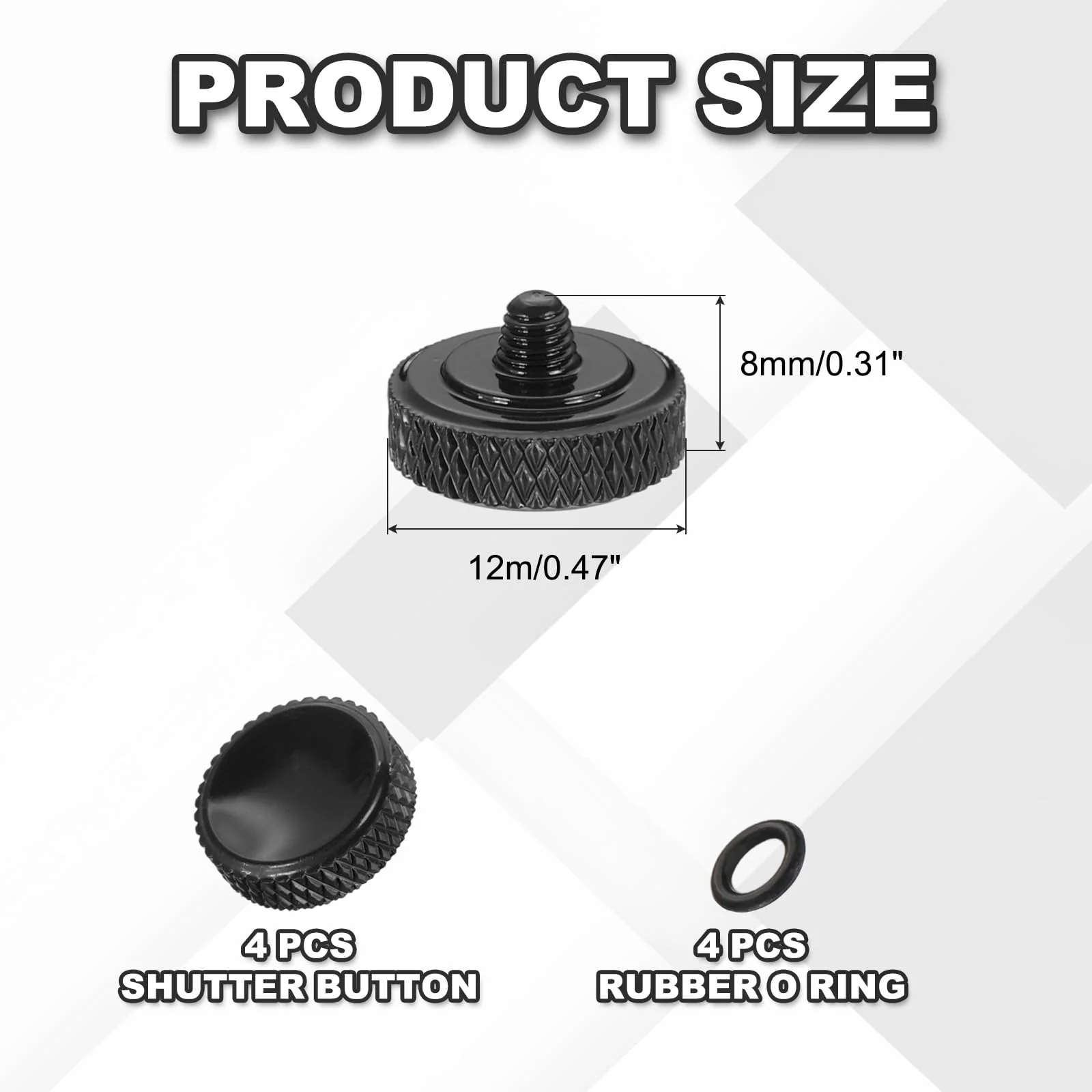 PATIKIL Camera Shutter Button, 4 Pack 12mm Concave Surface Shutter Release Buttons Pure Copper Camera Button for Nikon for Fujifilm for Leica DSLR/SLR, Matte Black - Image 2