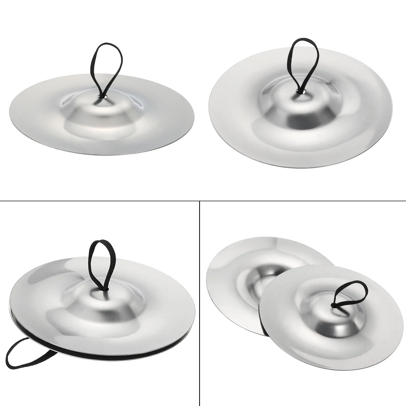 PATIKIL Finger Cymbals, 1 Pair Belly Dancing Finger Zills Brass Hand Cymbals Mini Musical Instrument for Dancer Party 5.11" Silver - Image 4