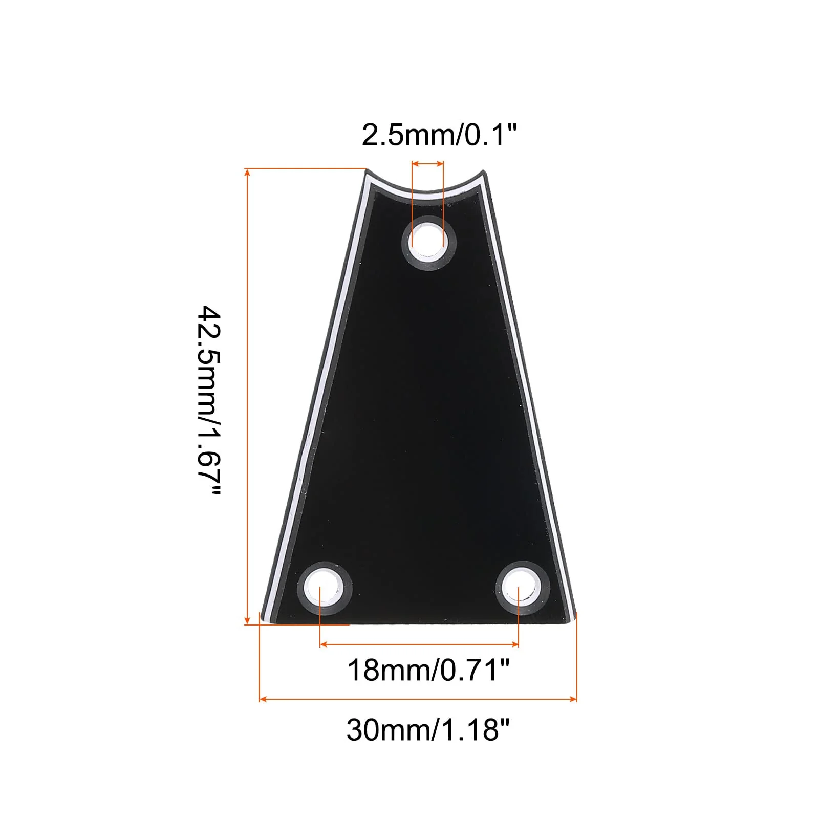 PATIKIL Metal Guitar Rod Cover Plate 3 Ply 3 Holes Black for Electric Guitar Bass Accessory - Image 2