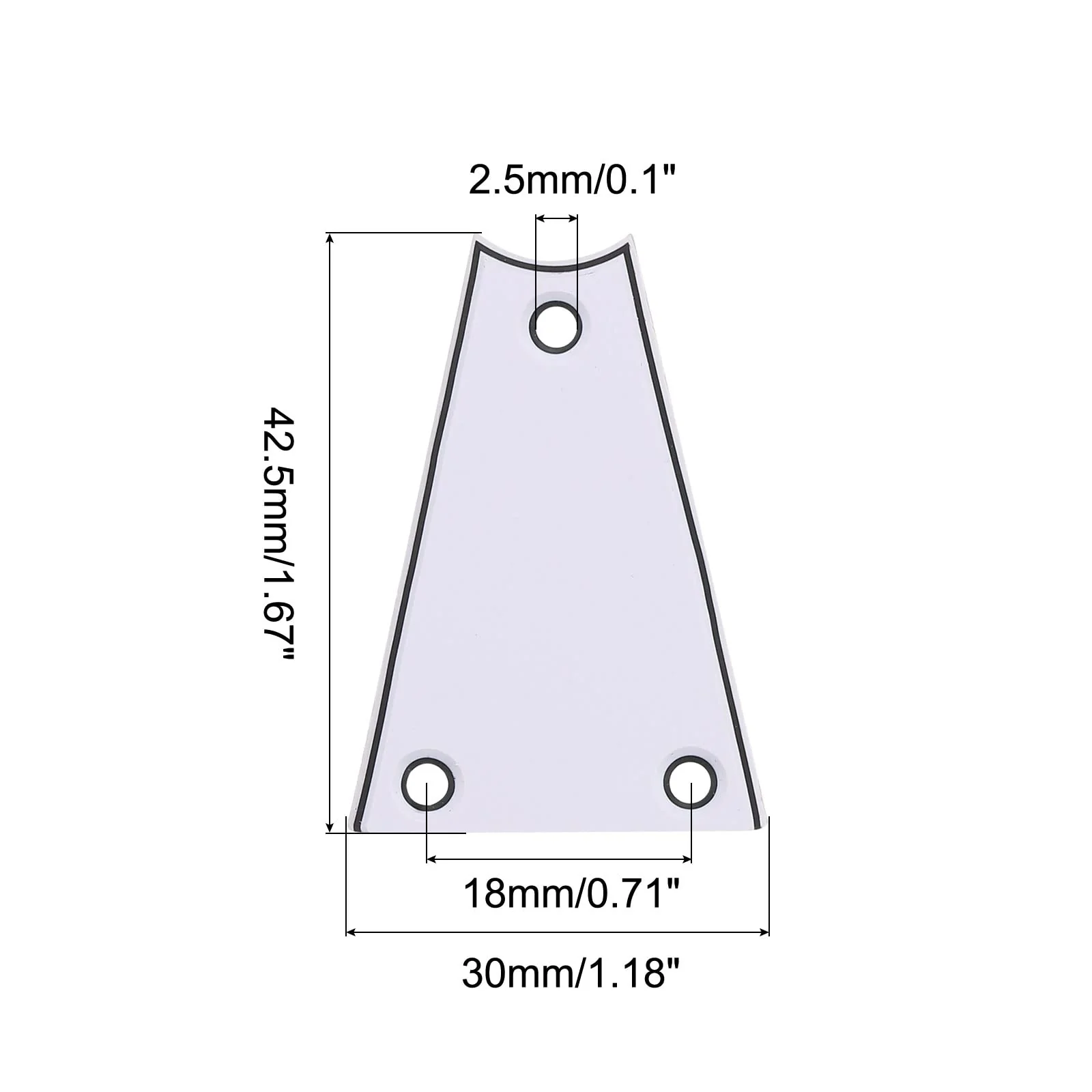 PATIKIL Metal Guitar Rod Cover Plate 3 Ply 3 Holes White for Electric Guitar Bass Accessory 2pcs - Image 2