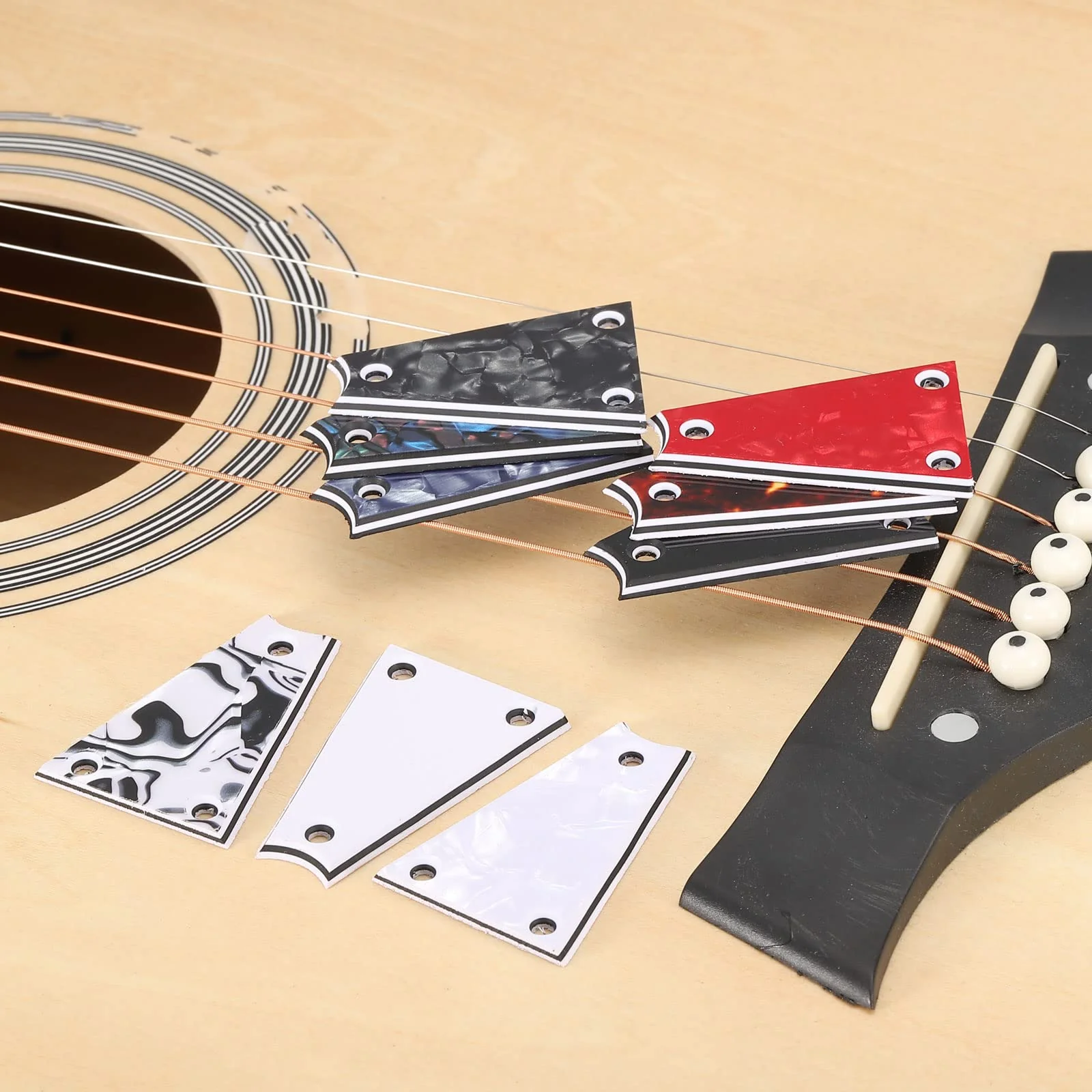 PATIKIL Metal Guitar Rod Cover Plate 3 Ply 3 Holes White for Electric Guitar Bass Accessory 2pcs - Image 5