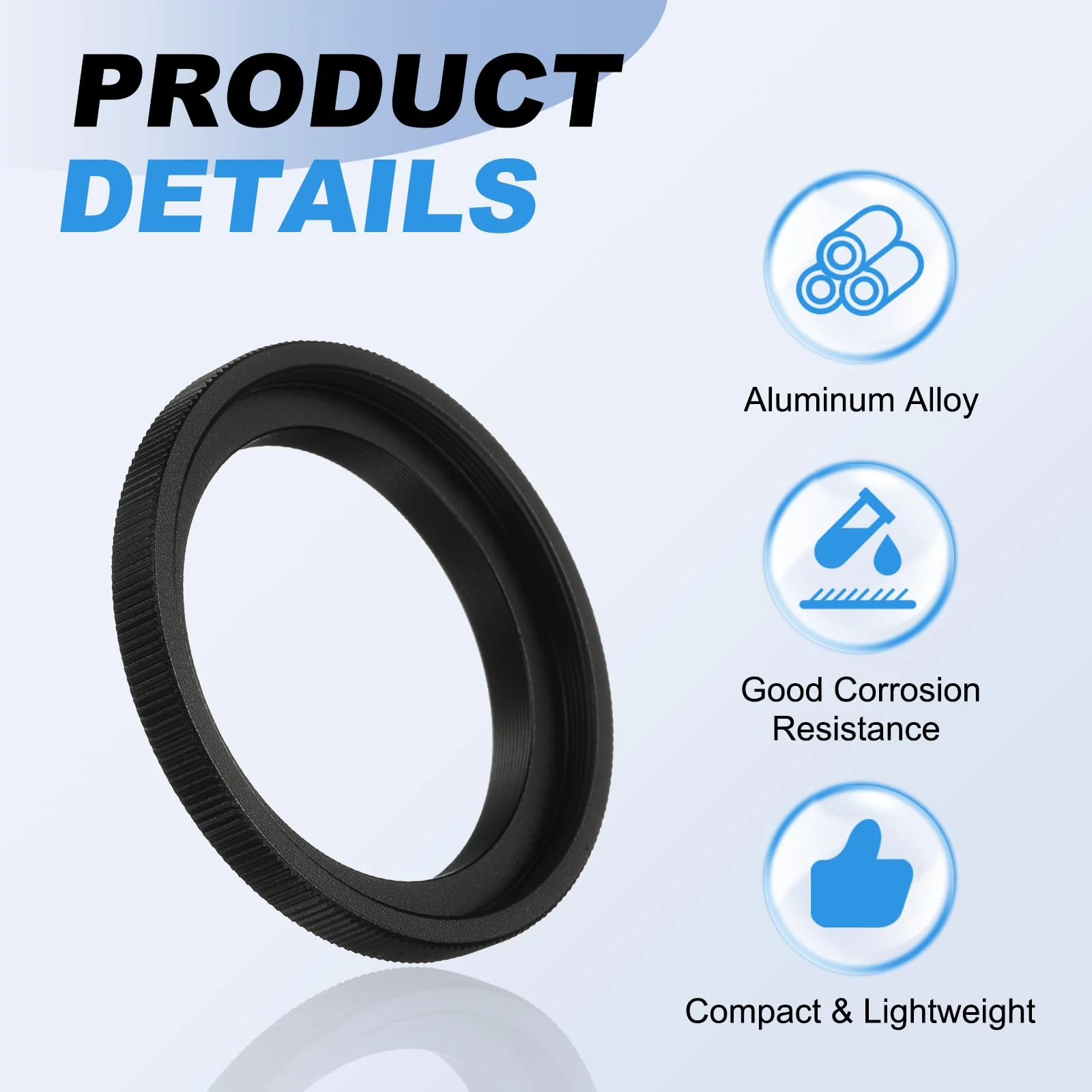 PATIKIL Telescope Adapter M54 x 0.75 mm Female to M48 x 0.75 mm Male Thread, Aluminum Alloy Lens Step Up Ring for Camera Telescope Binocular, Black 10mm - Image 3
