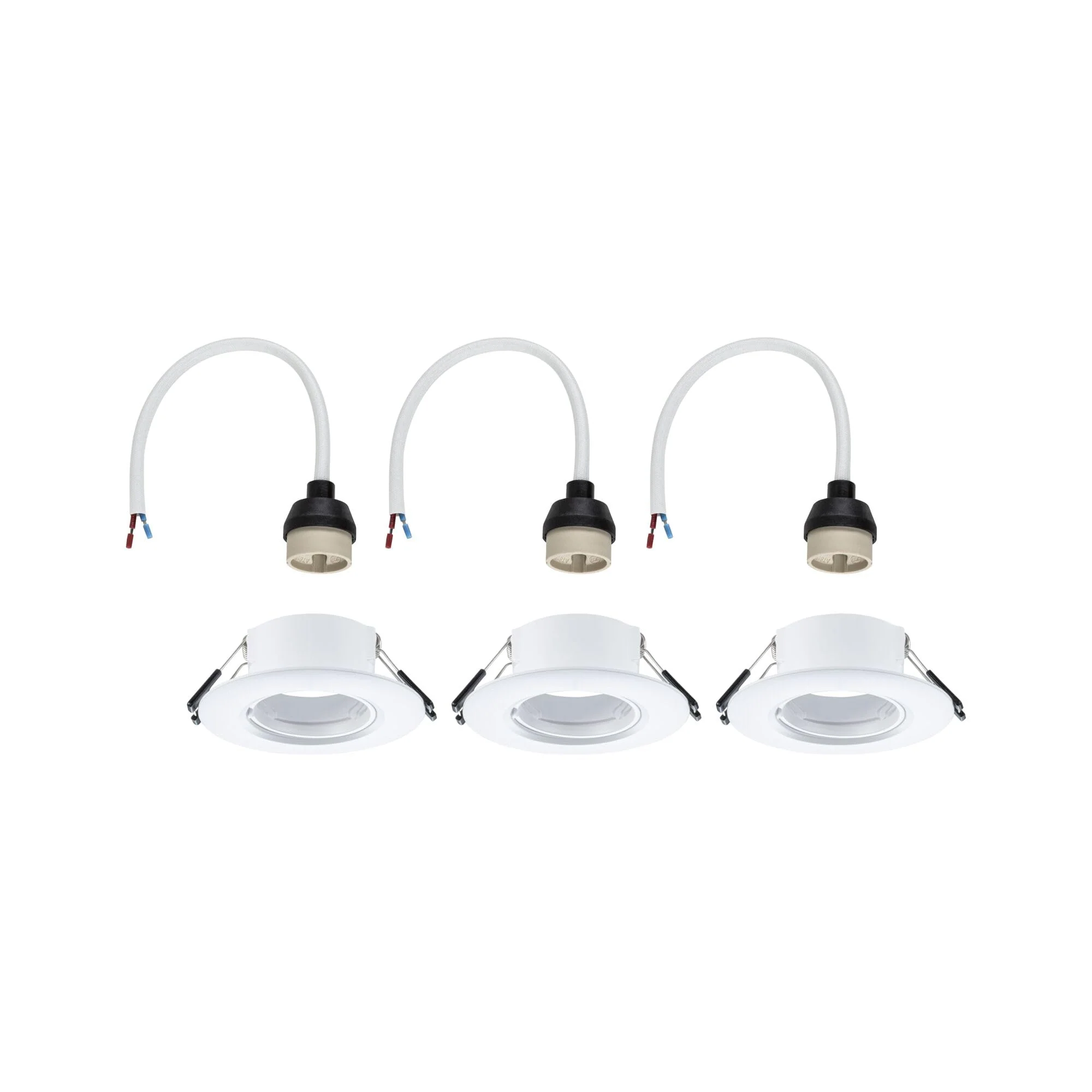 Paulmann 92112 Recessed Light Set of 3 Rigid Round 90 mm GU10 Max. 3 x 10 W 230 V White Recessed Lamp - Image 6