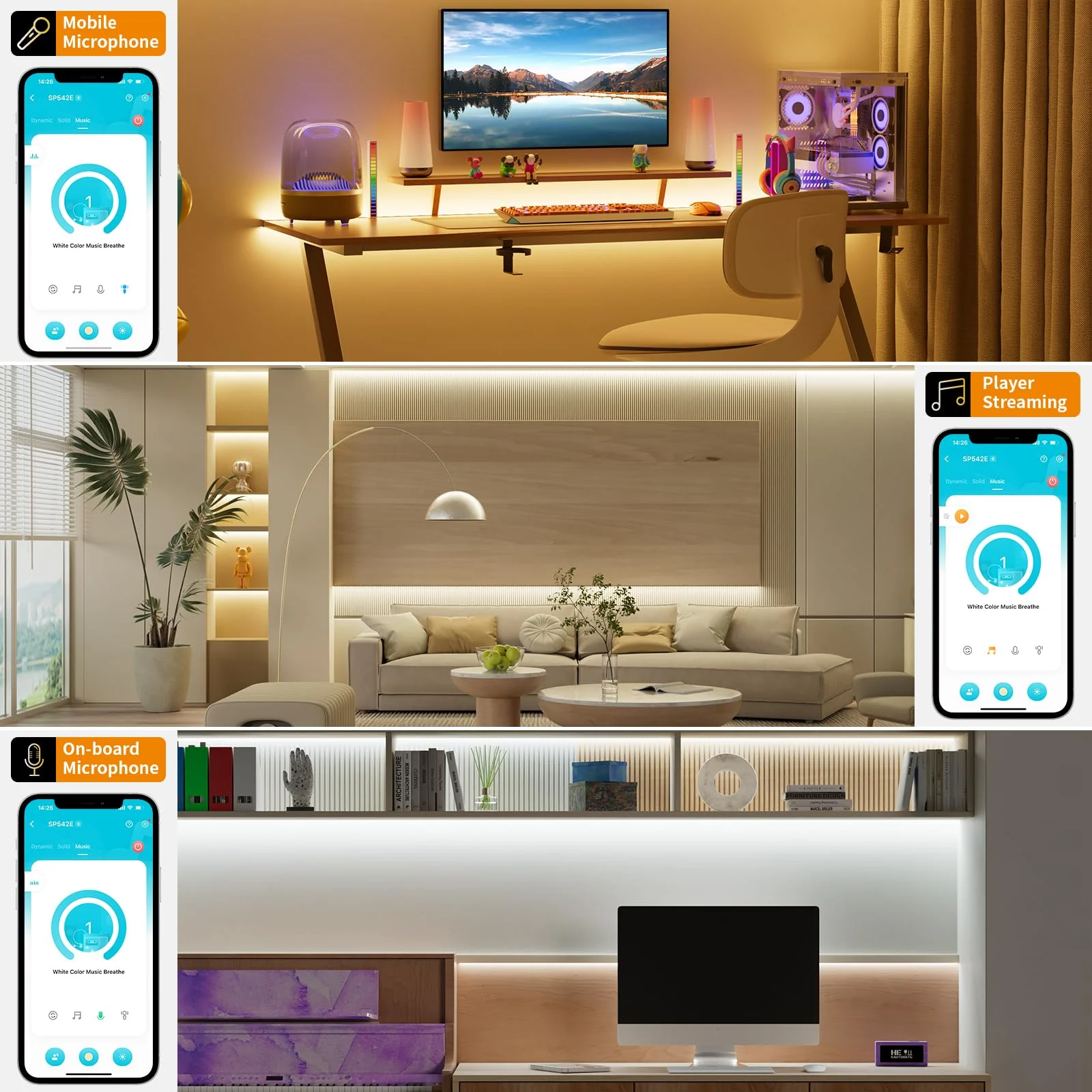PAUTIX CCT COB LED Strip Light White Tunable 3200LEDs,CRI90+ 16.4ft/5m Dimmable 2700K-6500K 24V LED Tape Lights Kit,Work with Alexa/Google Assistant,for Under Cabinet Bedroom Kitchen DIY Lighting 2700K-6500K/16.4ft(Support Voice Activation) - Image 5