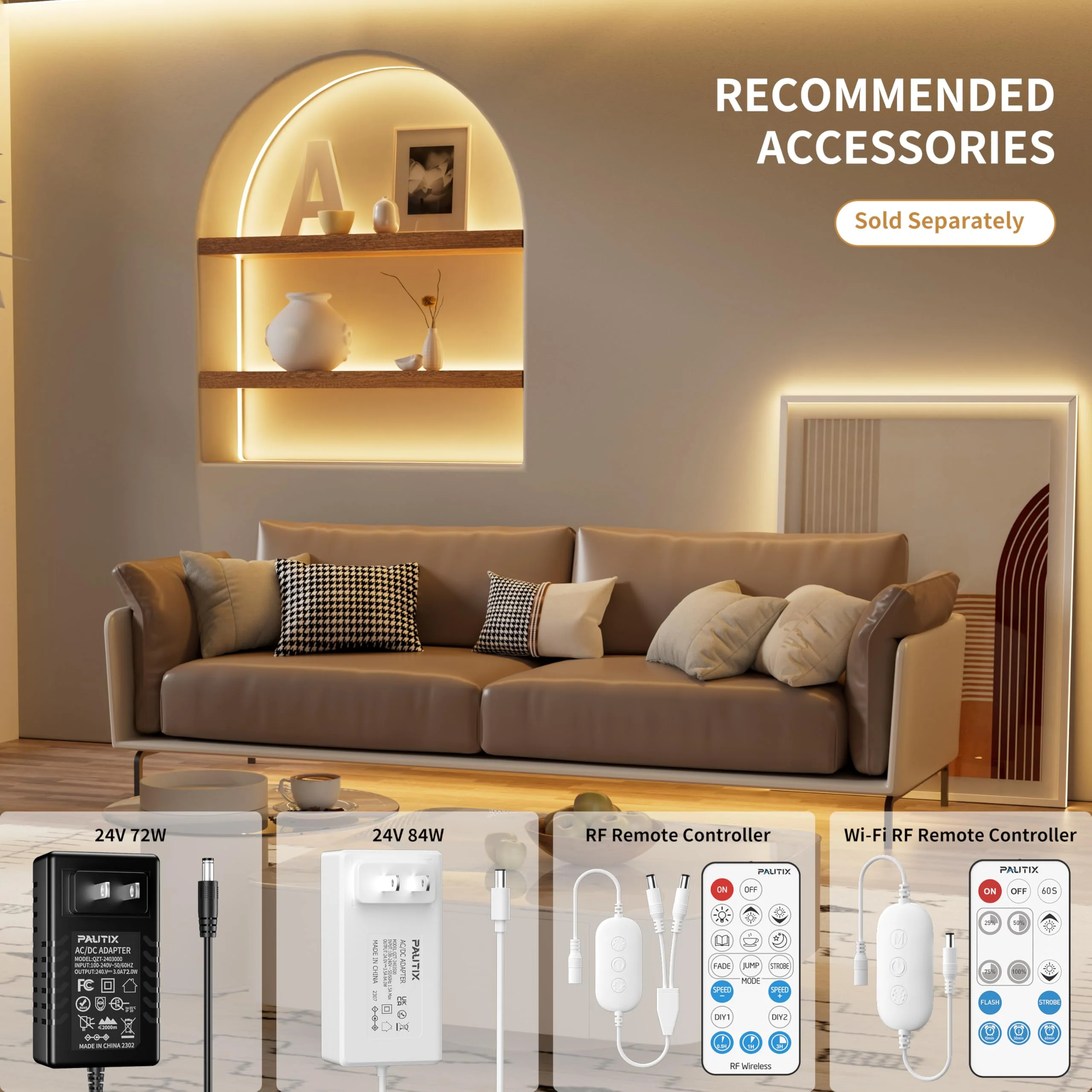 PAUTIX COB LED Strip Light 32.8ft/10m 5040LEDs Warm White 2700K,High Lumen Flexible CRI93+ LED Tape Super Bright DC24V,for Cabinet Home DIY Lighting Projects(Power Supply & Controller Not Included) 2700K/32.8ft - Image 6