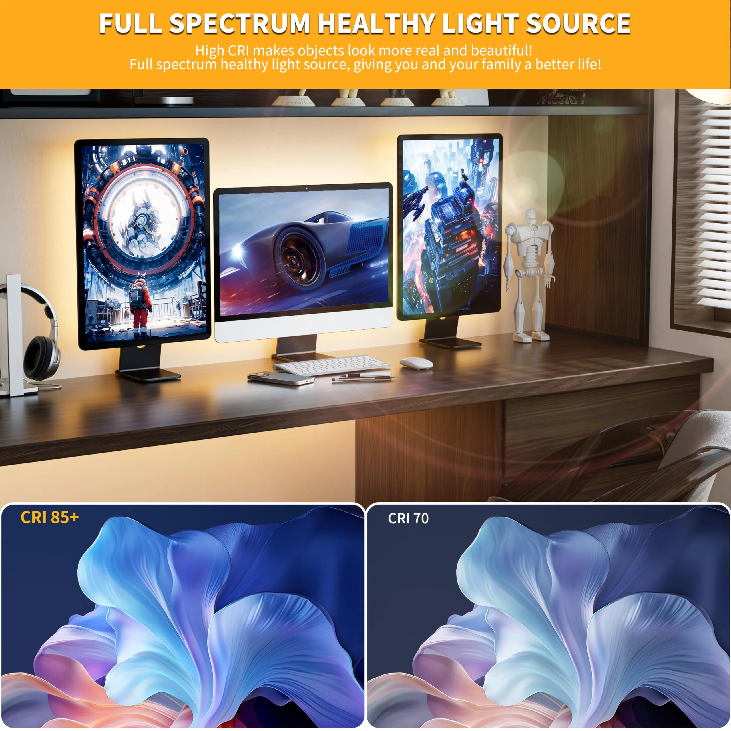 PAUTIX COB LED Strip Light 5V USB 6.56ft/2m 640LEDs 1200lm Dimmable LED Strip Light 3000K Warm White CRI85+ USB TV Backlight,Flexible Under Cabinet Tape Light for Bedroom,Kitchen,Home DIY Lighting 6.56ft/3000k(In-line Dimmer) - Image 4