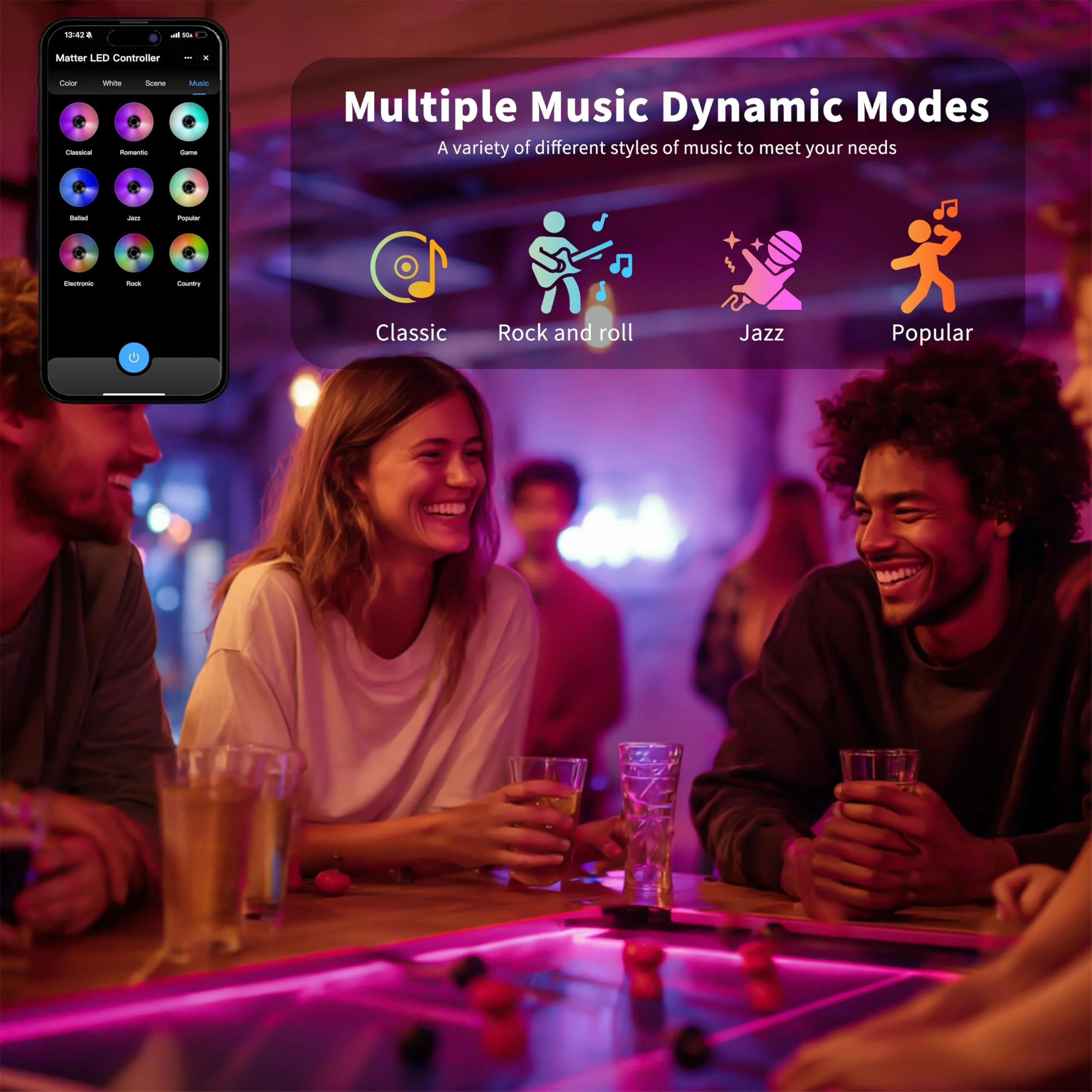 PAUTIX Matter WiFi LED Controller 5in1 ML5 Compatible with Tuya APP/Homekit/Smart Life/Alexa/Google Home/Siri, DC12-48V Dimmable Controller for Single Color/CCT/RGB/RGBW/RGBCCT LED Strip Lights PWM 5IN1(Support Matter) - Image 6