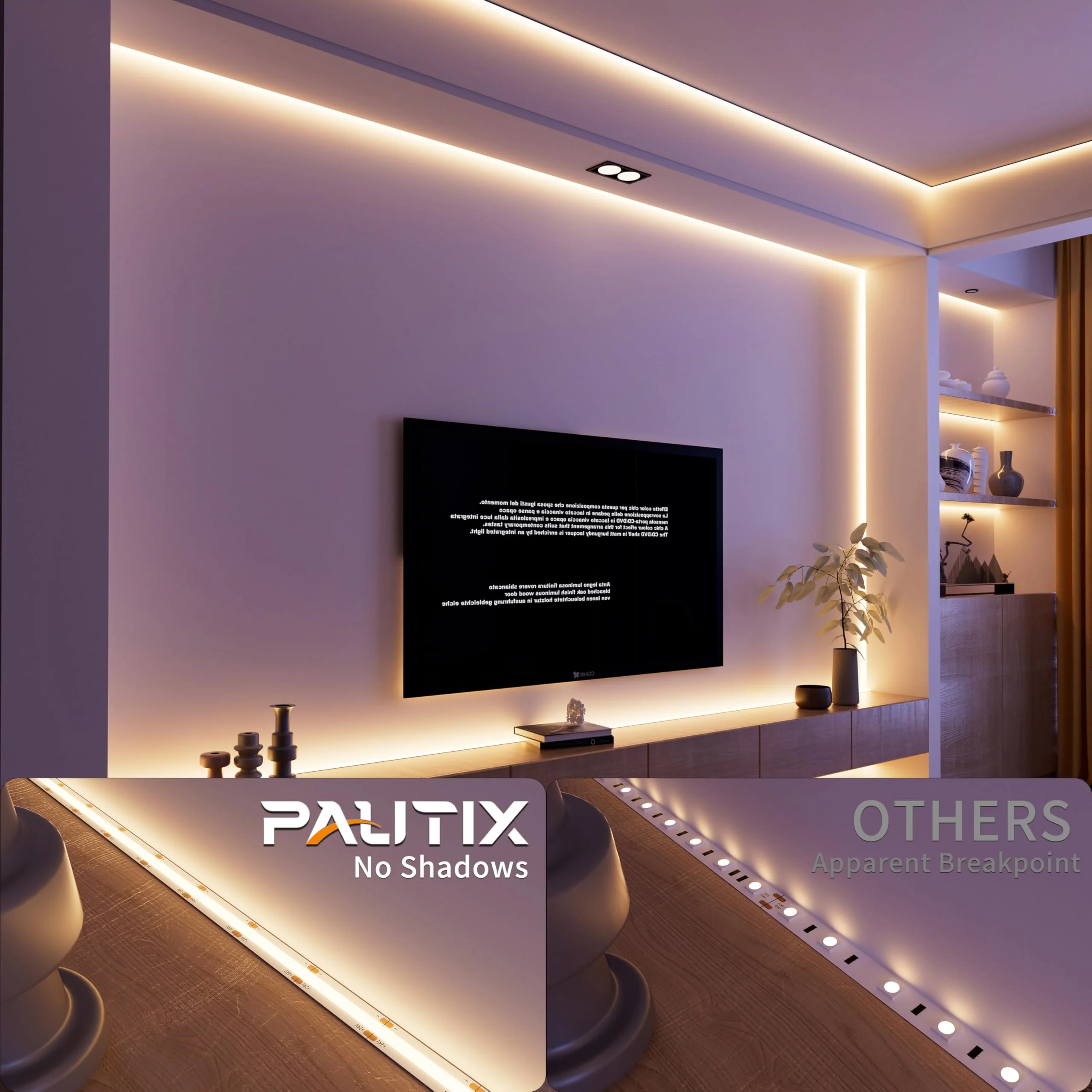 PAUTIX Warm White LED Strip Light 24V LED led Light Strip with Remote,3000K Super Bright 16.4ft/5m cob led Strip Light Dimmable Timer for Bedroom,Kitchen,Mirror,Cabinet,Shelf 16.4ft 3000K(Upgraded) - Image 2