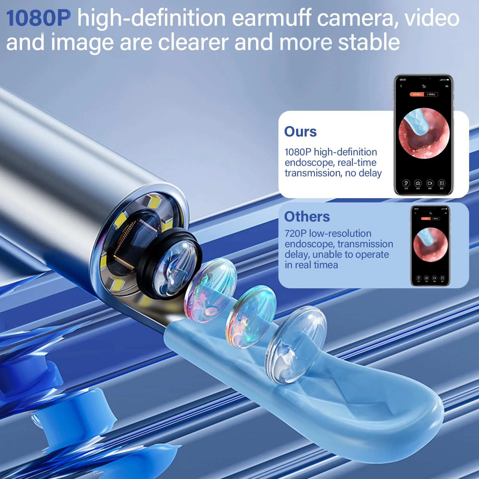 Pavlleen Ear Wax Remover Otoscope, with 6 LEDs and 3.5 mm Lens, IP67 Waterproof Otoscope, 360° Wide Angle Otoscope Camer, WiFi Ear Cleaner, Ear Cleaning for iPhone, iPad and Android Smartphones - Image 4