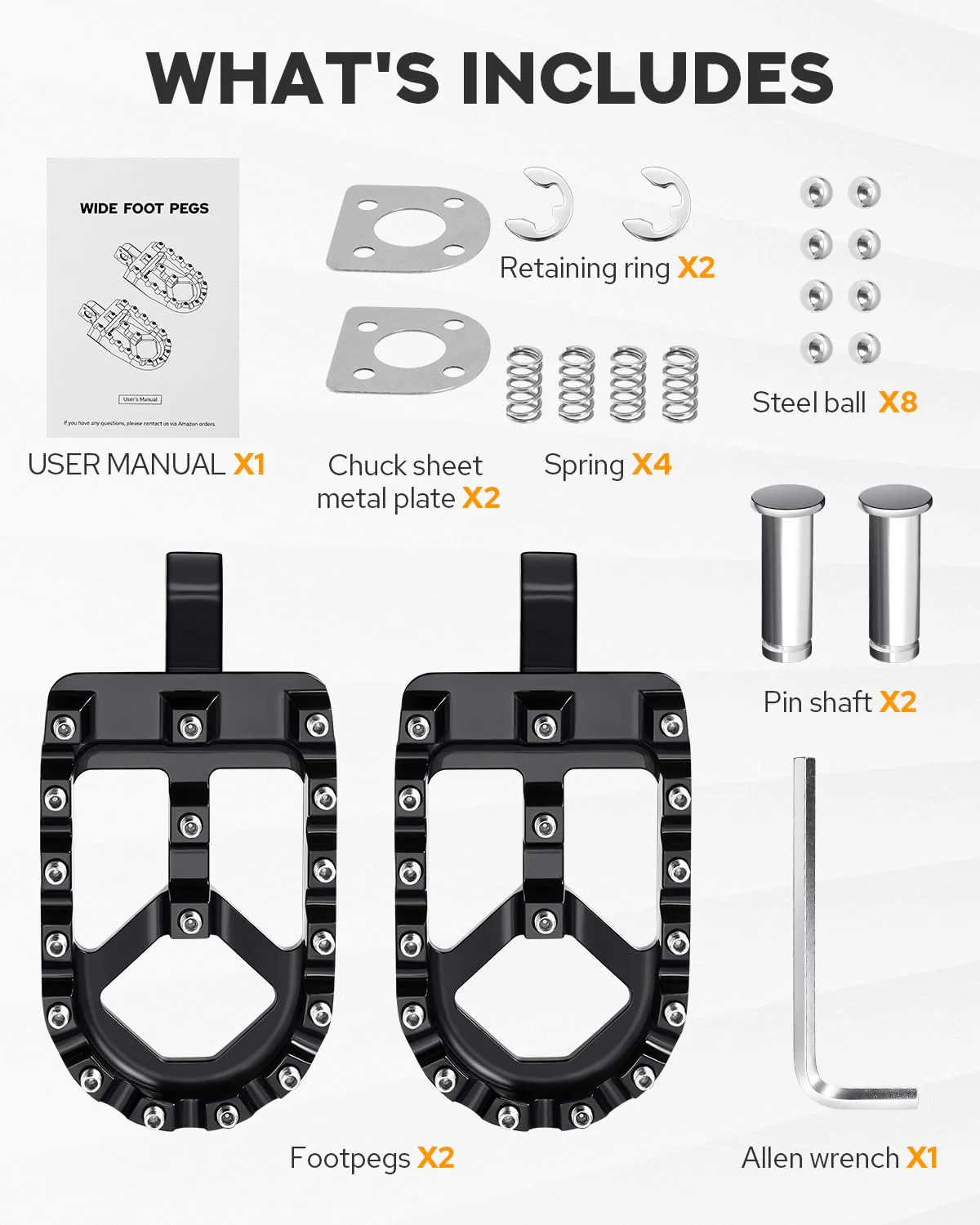 PBYMT CNC Wide Foot Pegs 360° Roating, Stainless Steel Joint MX Chopper Bobber Style Fit For Harley Davidson Dyna 1993-2017, Fatboy 1990-2017, Iron 883 2009-2017, Sportster 883 - Image 7