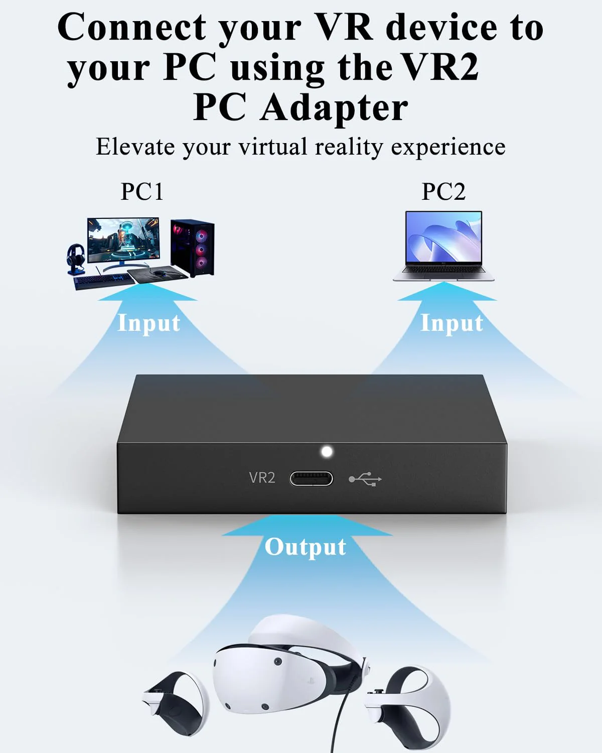 PC Adapter for VR2 Headset, VR2 to PC Converter for SteamVR Gaming on Windows, Stable Signal with Durable Aluminum Alloy Housing - Image 4