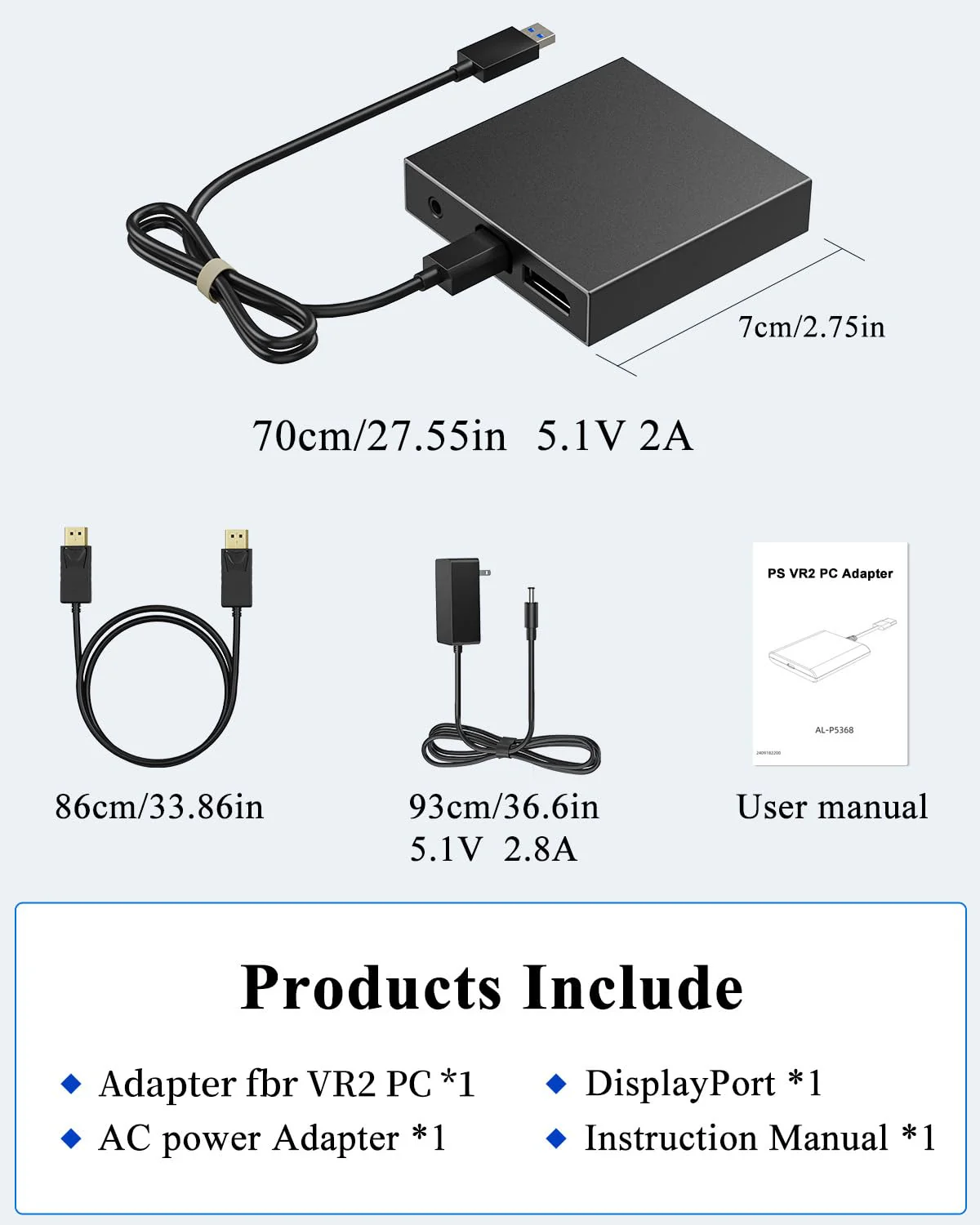 PC Adapter for VR2 Headset, VR2 to PC Converter for SteamVR Gaming on Windows, Stable Signal with Durable Aluminum Alloy Housing - Image 5