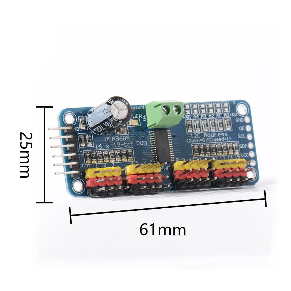 PCA9685 PWM Motor Driver 16 Channel 12-Bit PWM IIC Module for AR Duino Robot Control Electronic Expansion Sector Pack of 2 - Image 2