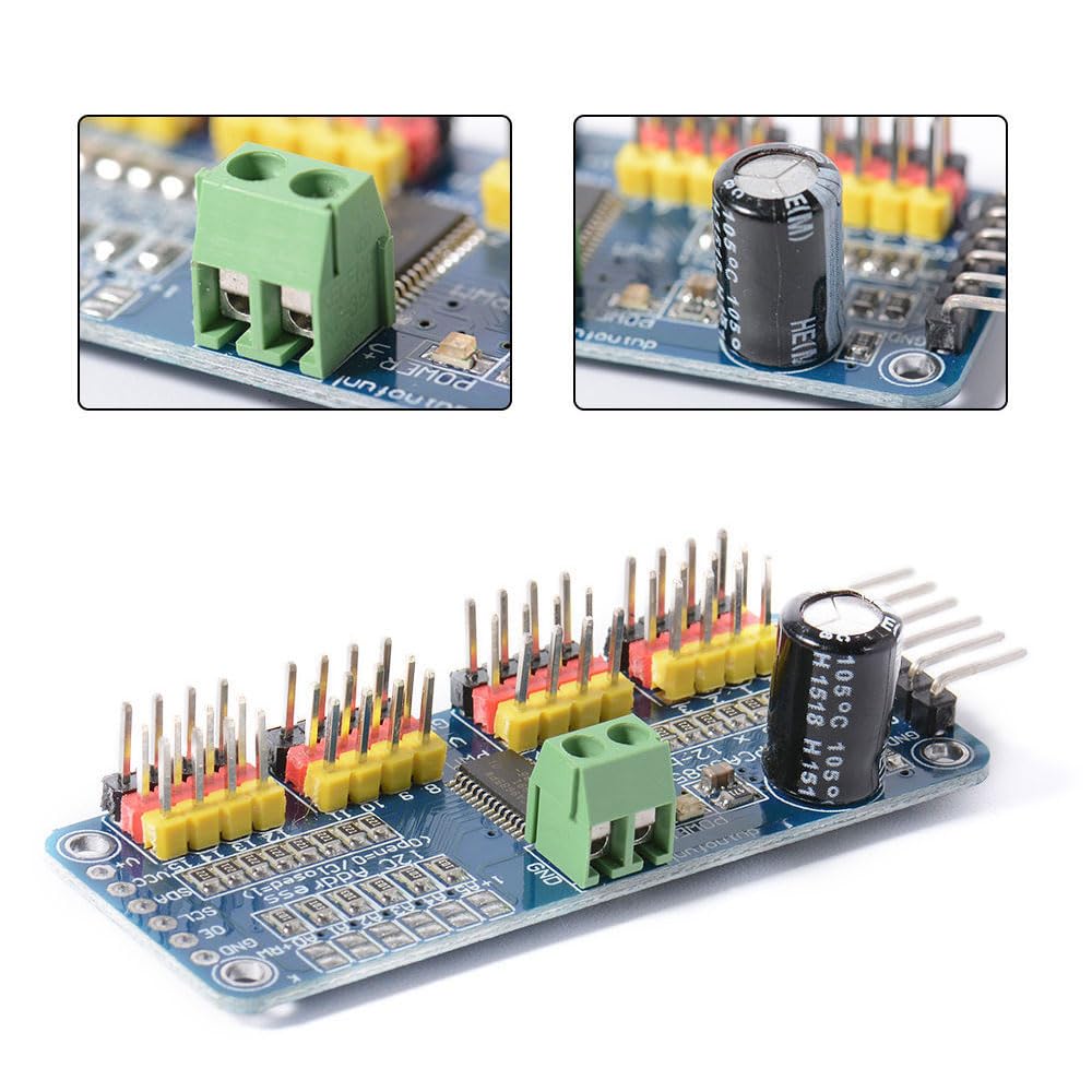 PCA9685 PWM Motor Driver 16 Channel 12-Bit PWM IIC Module for AR Duino Robot Control Electronic Expansion Sector Pack of 2 - Image 3